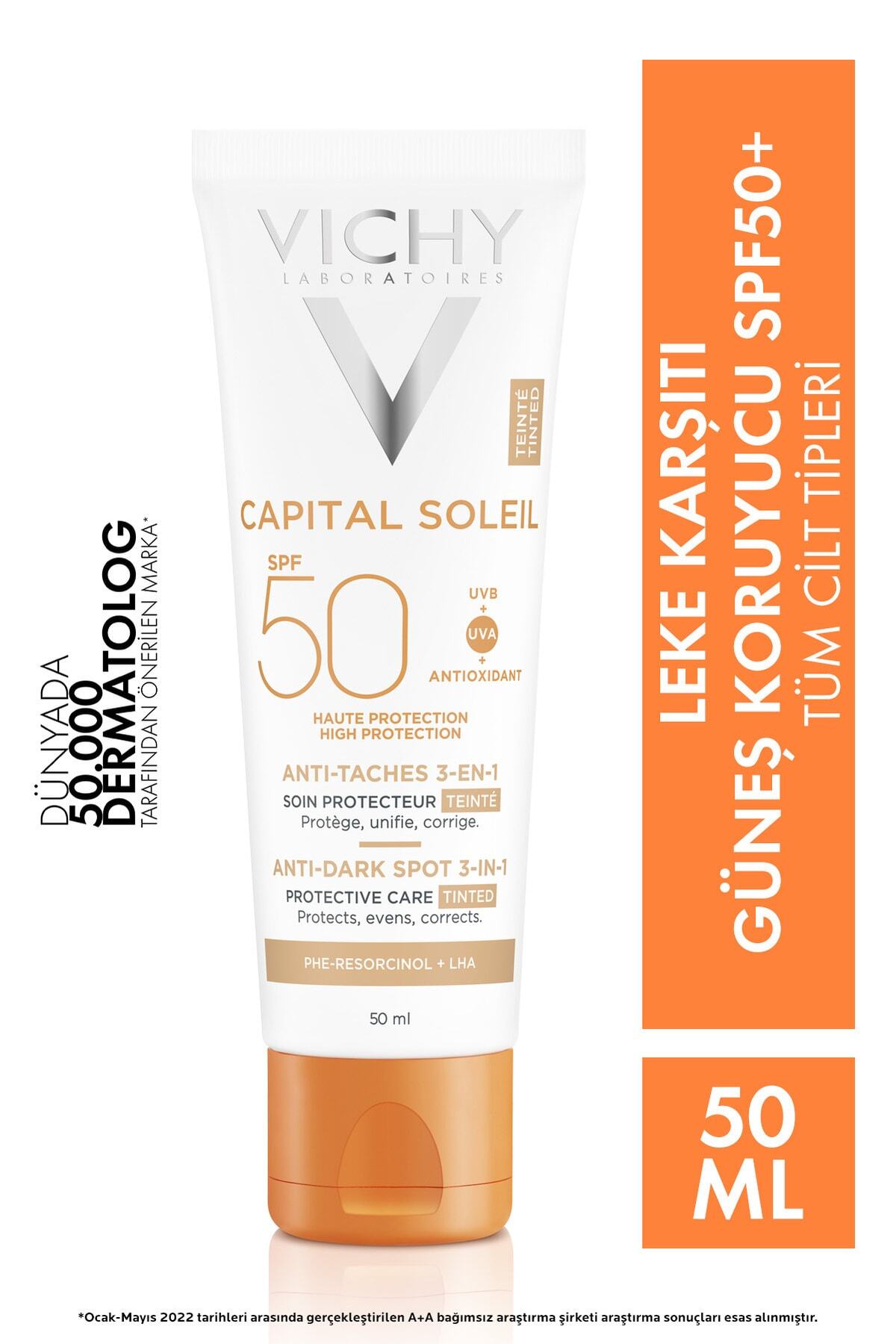 Vichy Very High Protection Anti-Blemish Colored Sunscreen Face Cream 50 Ml DEMBA400