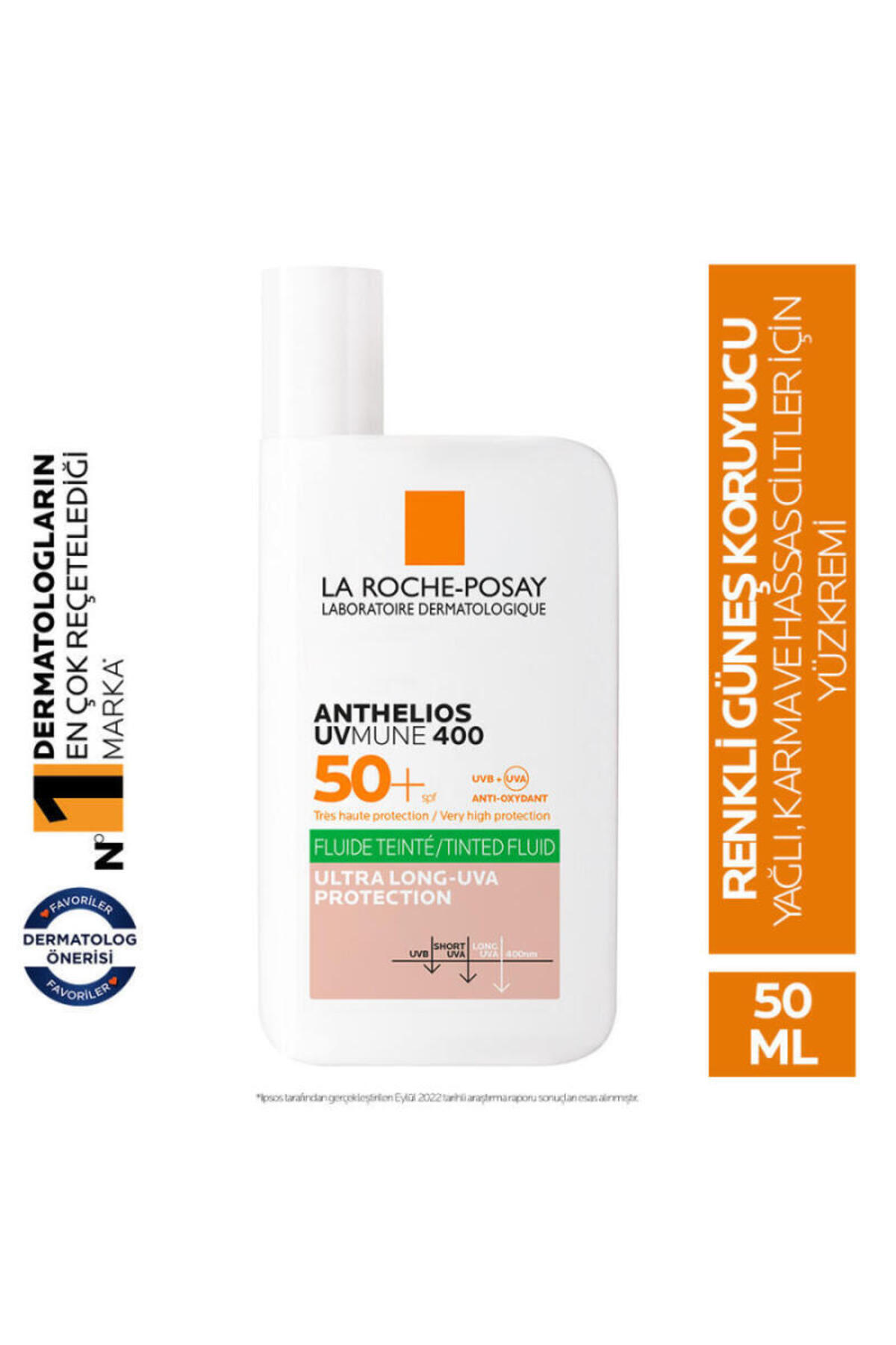 La Roche Posay Anthelios Oil Control Fluid - Yağlı, karma ve hassas ciltler için SPF 50+ Renkli Güneş Kremi 50ml