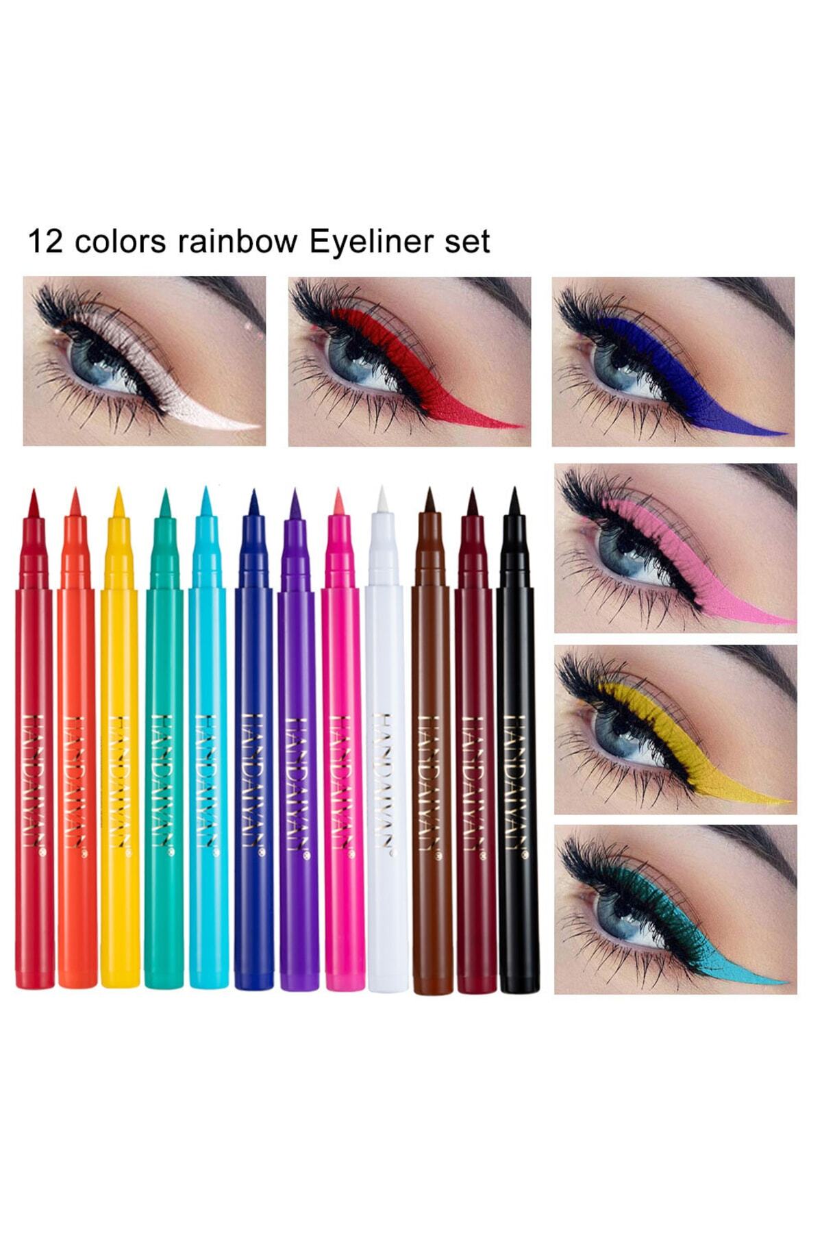 12 Renk Pen Eyeliner Seti
