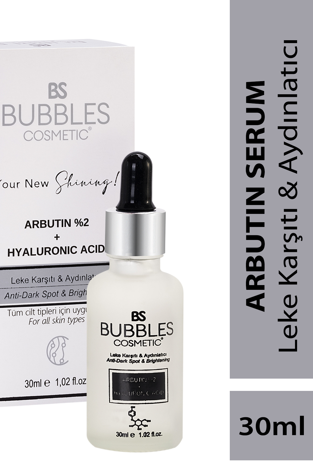 bs bubbles cosmetic Arbutin Serum Onarıcı Leke Karşıtı Ve Aydınlatıcı Hyaluronic Acid