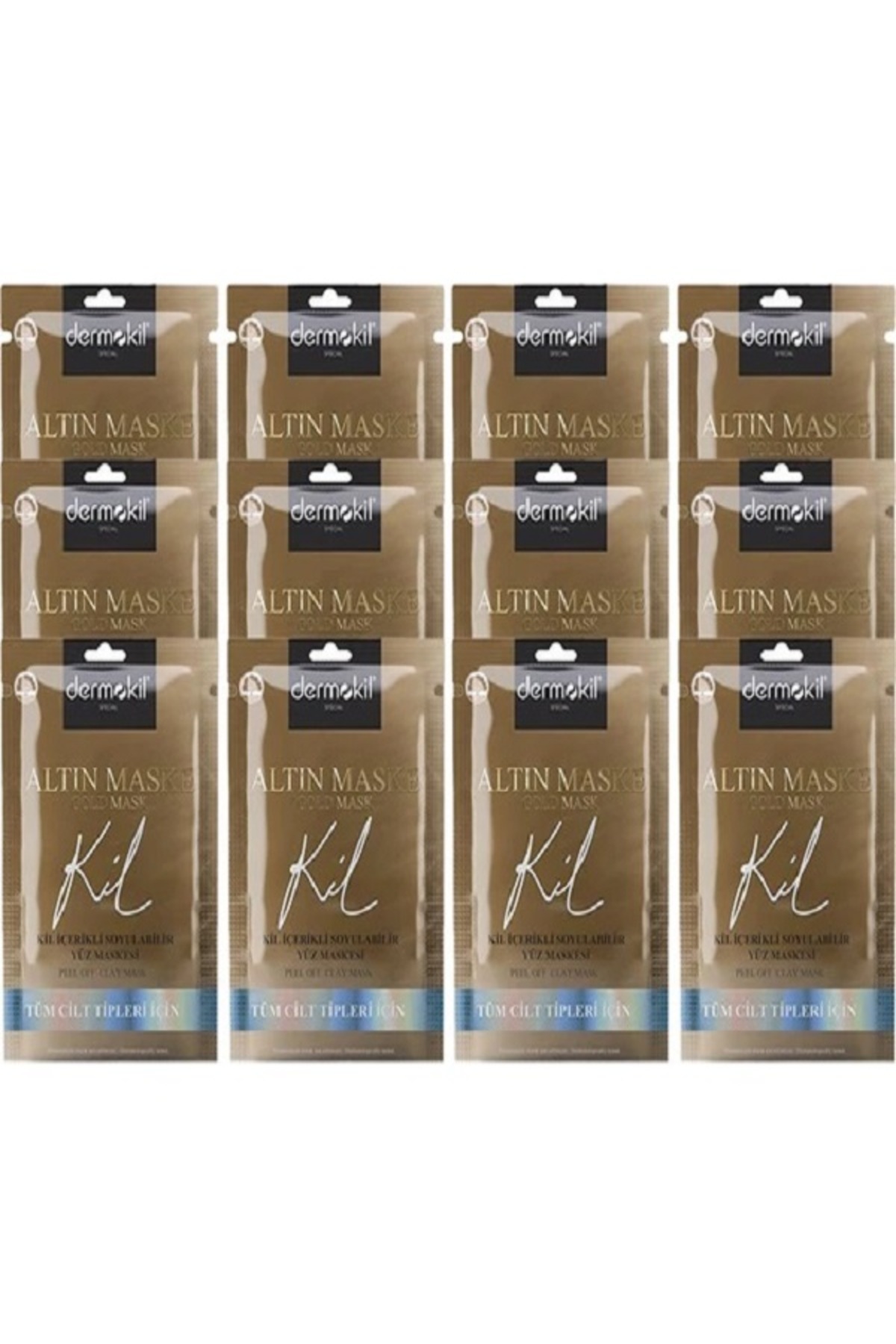Dermokil DERMOKİL SOYULABILIR KIL ICERIKLI GOLD MASKE-15 ML x 12 adet
