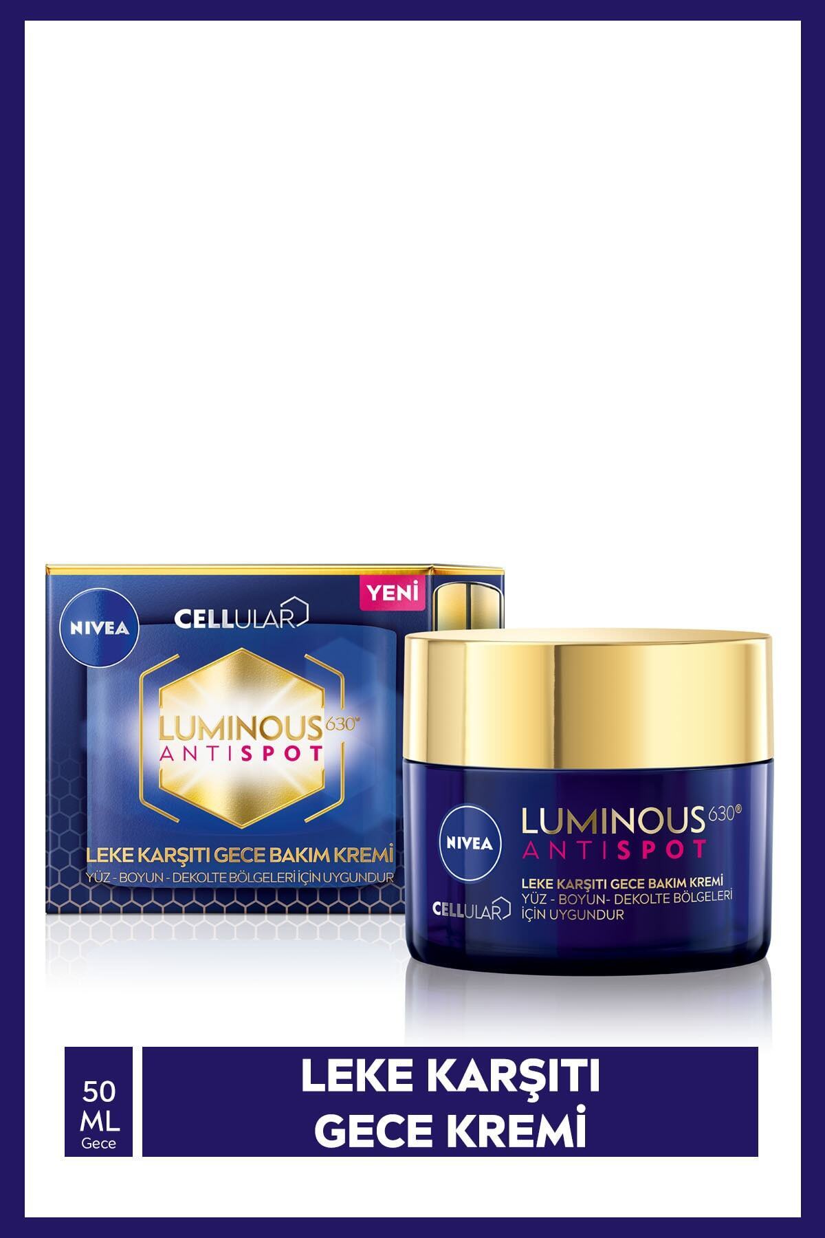 NIVEA Luminous630 Leke Karşıtı Gece Bakım Kremi 50ml,hyaluronik Asit, Tüm Cilt Tipleri