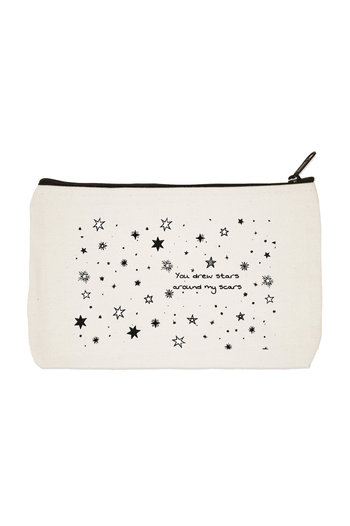 designedfy You Drew Stars Baskılı Bez Makyaj Çantası, Kalemlik, El Çantası