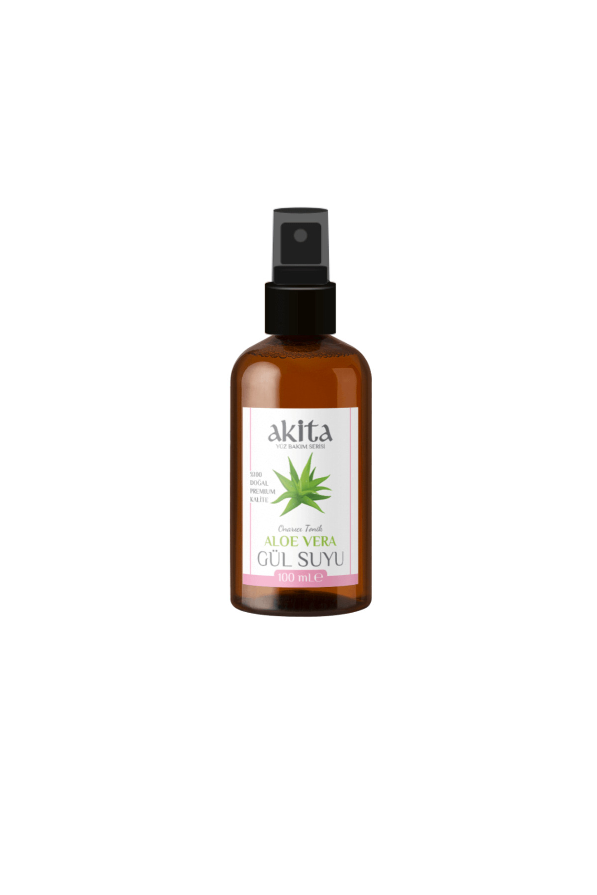 Akita % 100 Doğal Aloe Vera Gül Suyu Cam Şişe 100ml