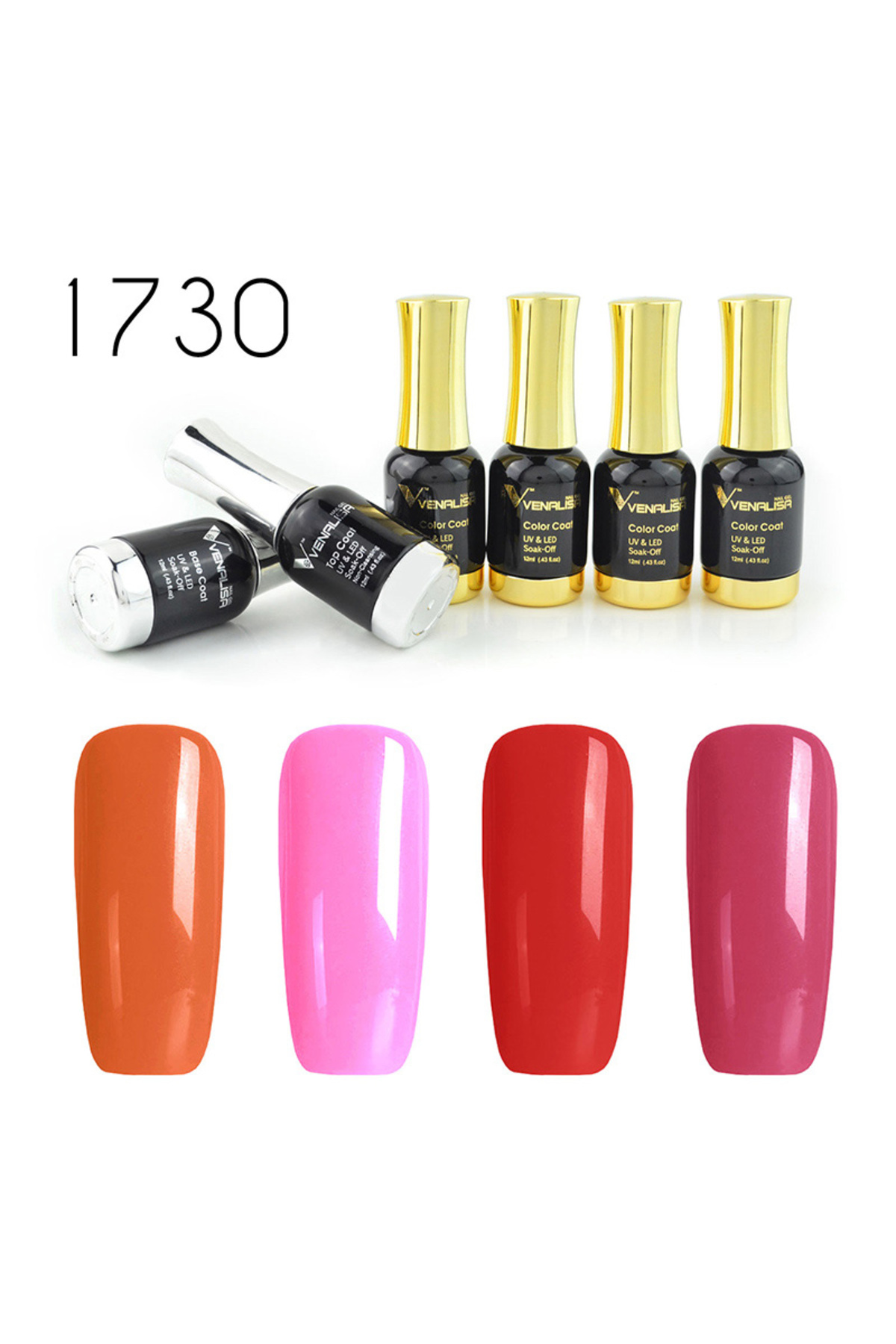 Venalisa 12 ml 2 Adet Katman Ojesi 4 Adet Renkli Uv Led Kalıcı Oje Set