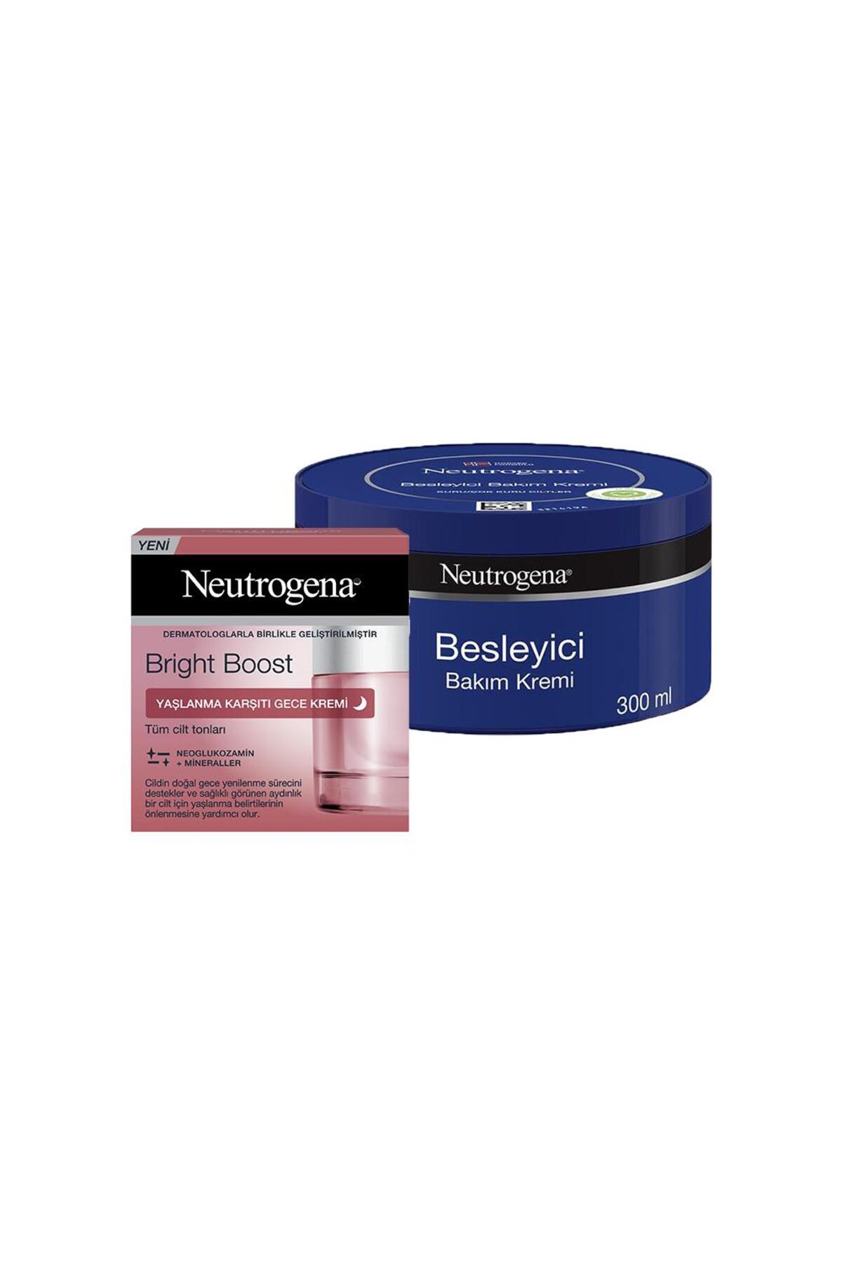Neutrogena Bright Boost Yaşlanma Karşıtı Gece Kremi 50 ml Ve Besleyici Bakım Kremi 300 ml