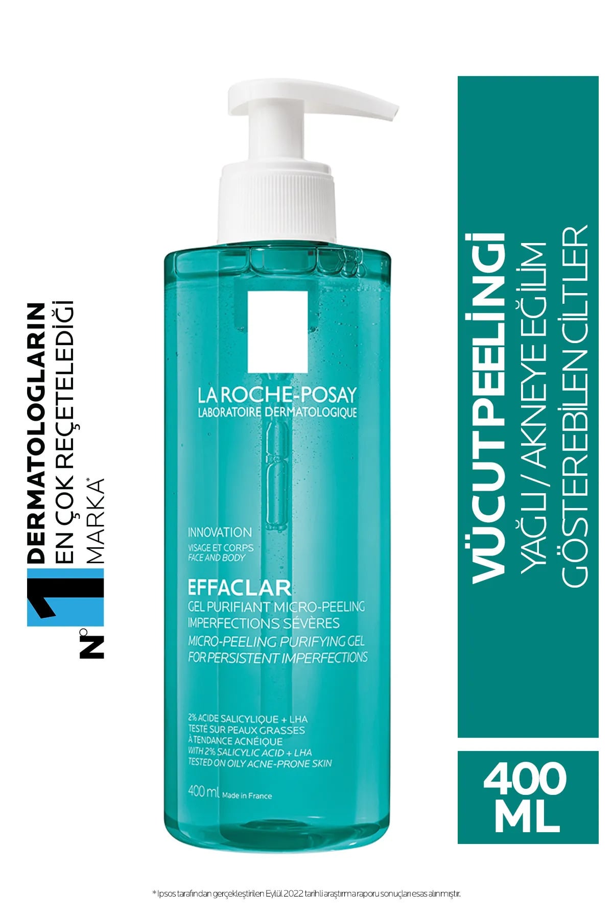 La Roche Posay EFFACLAR MICRO-PEELİNG JEL YAĞLI VE AKNE EĞİLİMLİ CİLTLER İÇİN YIKAMA JELİ 400 ML