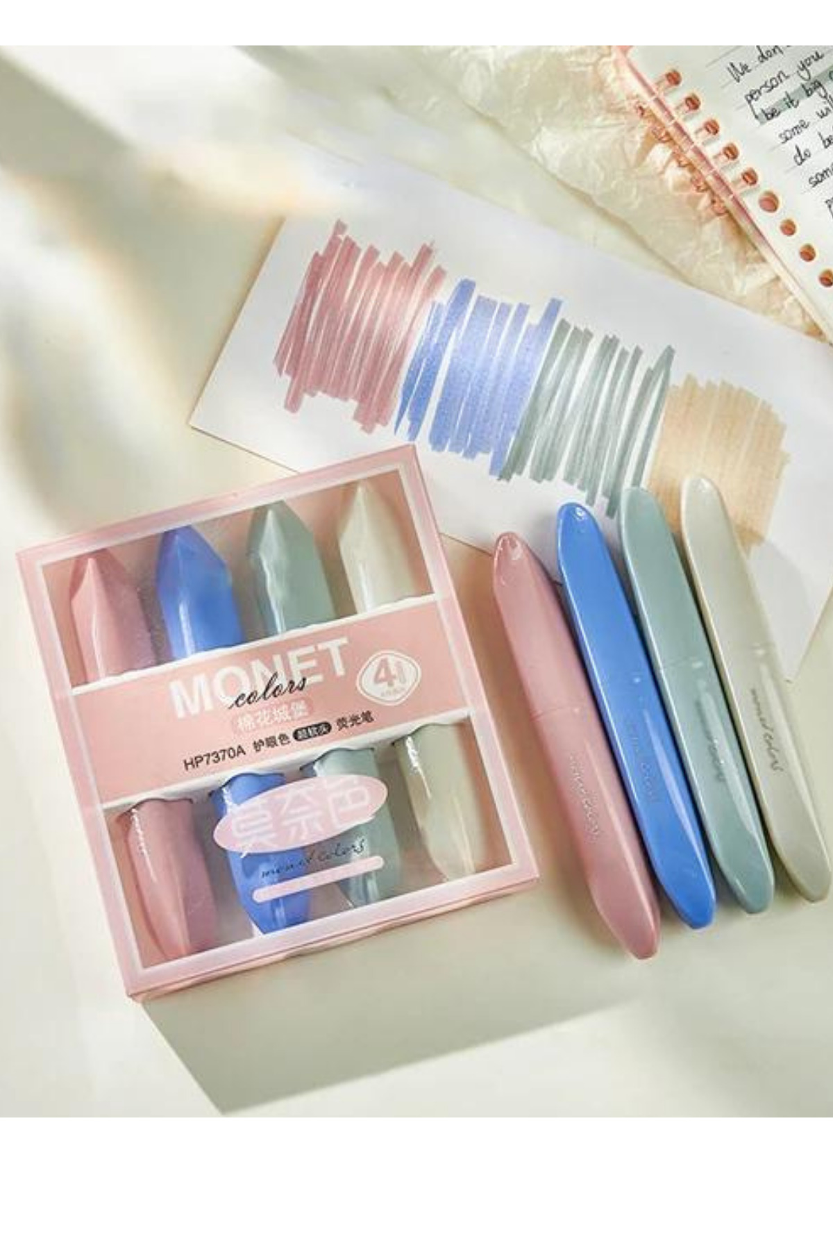 NaSaDAN Maskara Model Soft Seri 4 Lü Pastel Fosforlu Kalem Seti