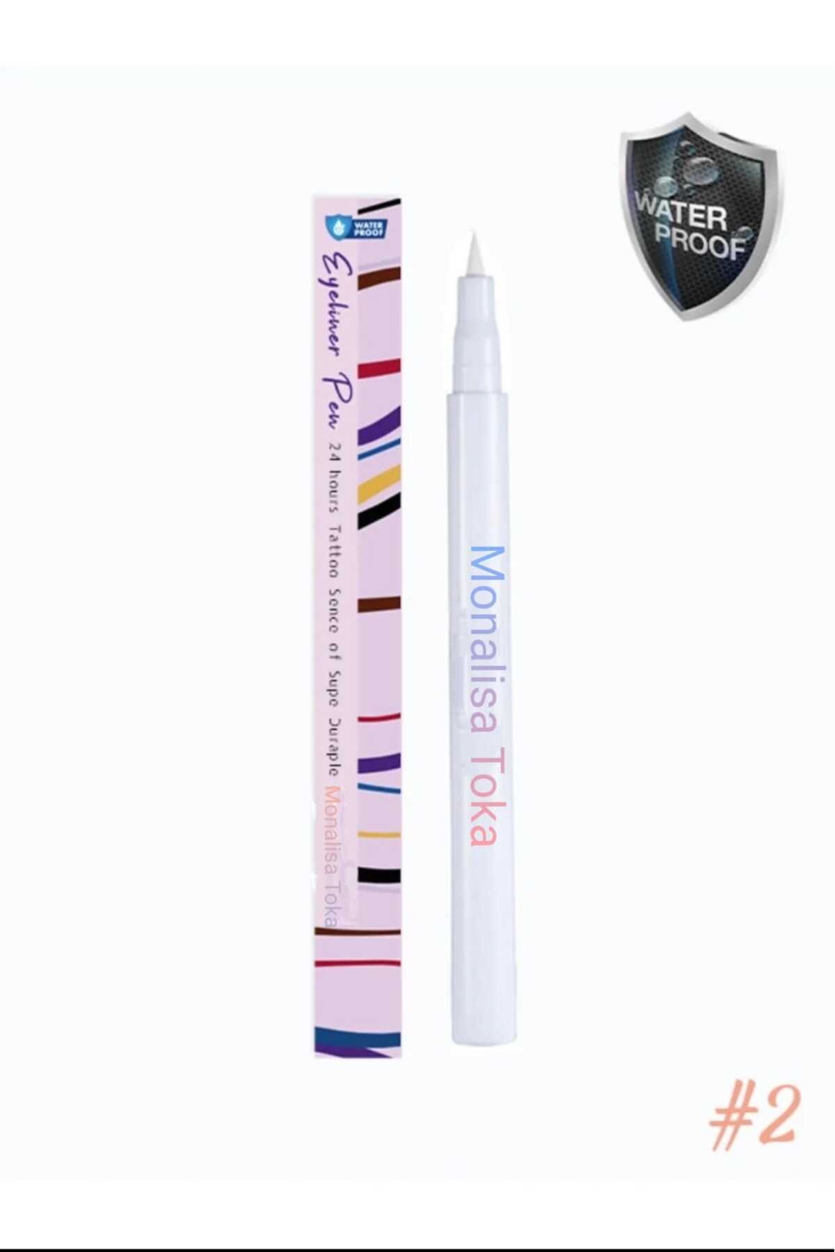 monalisatoka Beyaz Eyeliner, Likit Kalem Eyeliner, Suya Dayanıklı, Yoğun Pigmentli