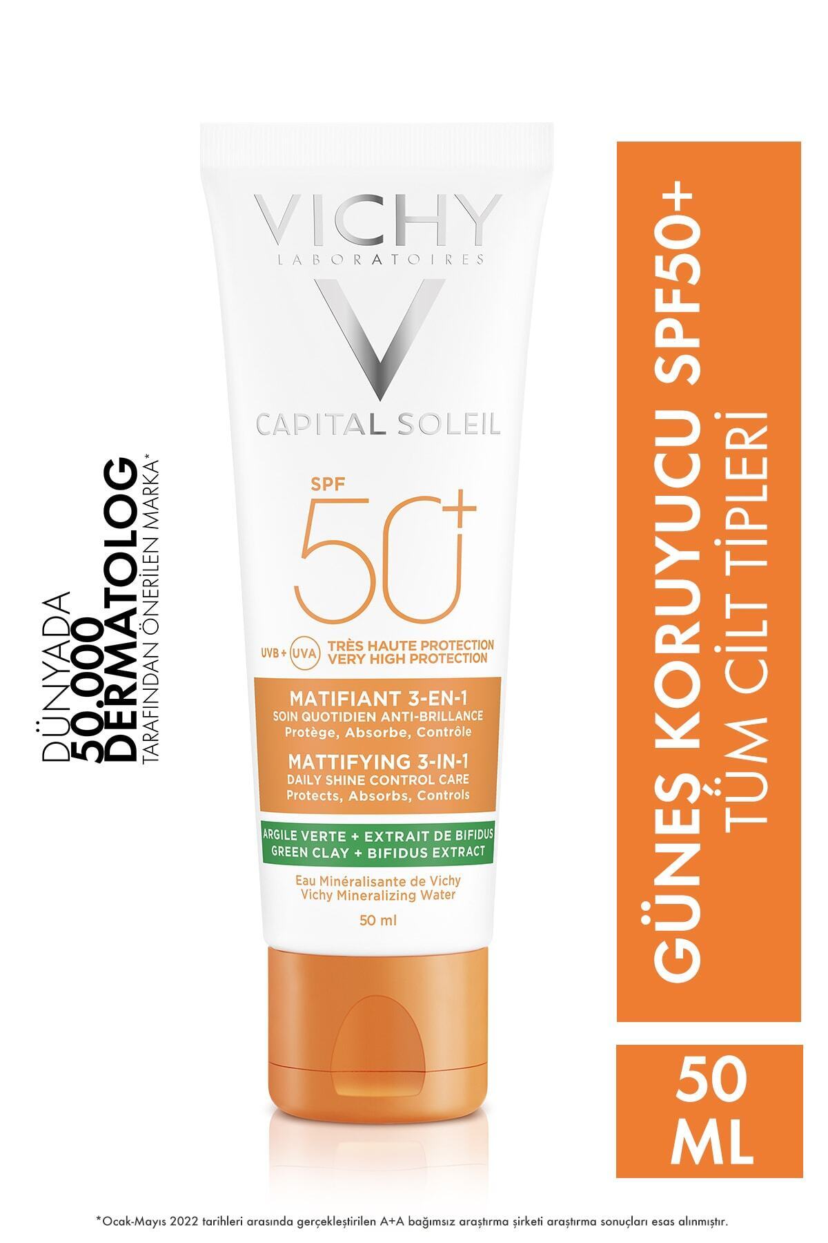 Vichy Anti-Shine Mattifying Face Sunscreen Spf 50+ 50ml Effective Protective DKÜRN298