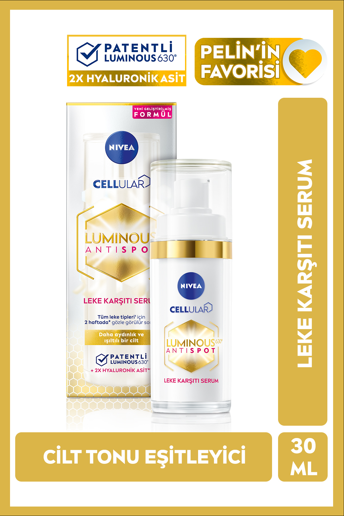 NIVEA Yeni Leke Karşıtı Aydınlatıcı Cilt Bakım Serumu 30 Ml, Cilt Tonu Eşitleyici Luminous630