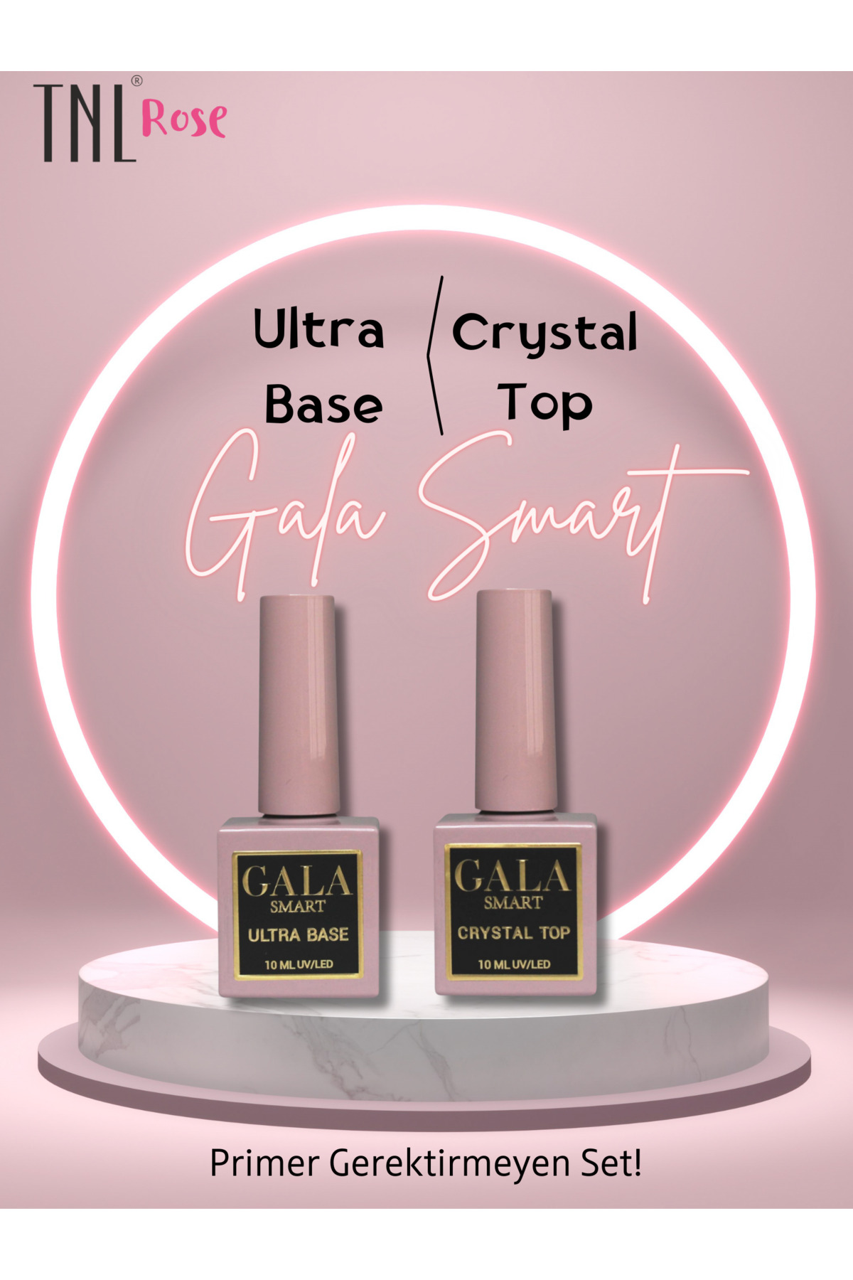 gala smart Ultra Base 10 ml - Crystal Parlak Top Coat 10 Ml Set Kalıcı Oje Protez Tırnak