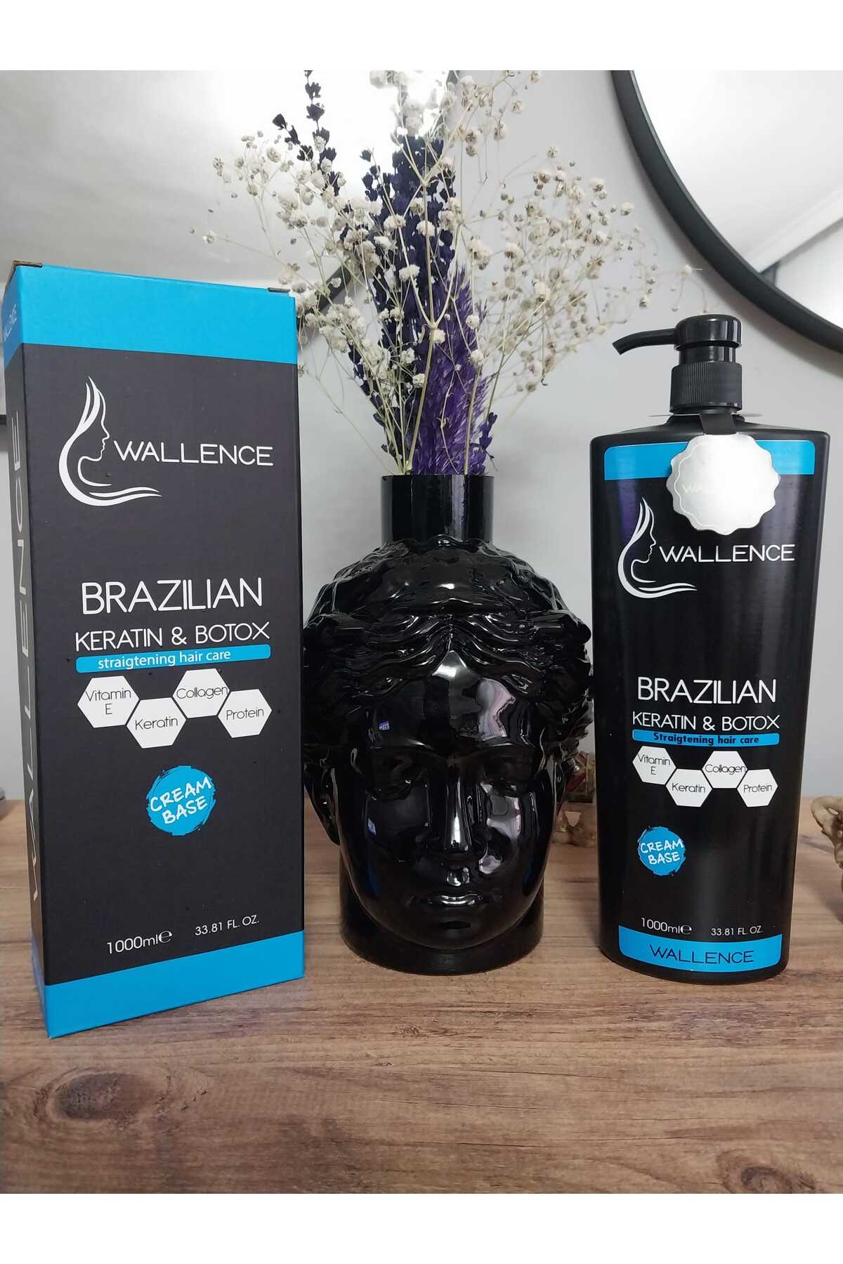 wallence Profesyonel Dalgalı ve Kıvırcık Saçlarda 6 Ay Kalıcı Düzleştirici Keratin-Botox 1000 ML