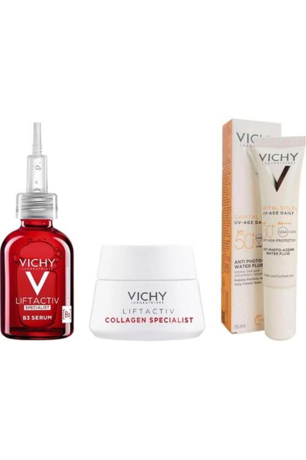 Vichy Liftactiv Specialist B3 Serum 30 ML Leke Karşıtı Cilt Bakım Rutini - 3 LÜ SET - ÇANTA HEDİYELİ