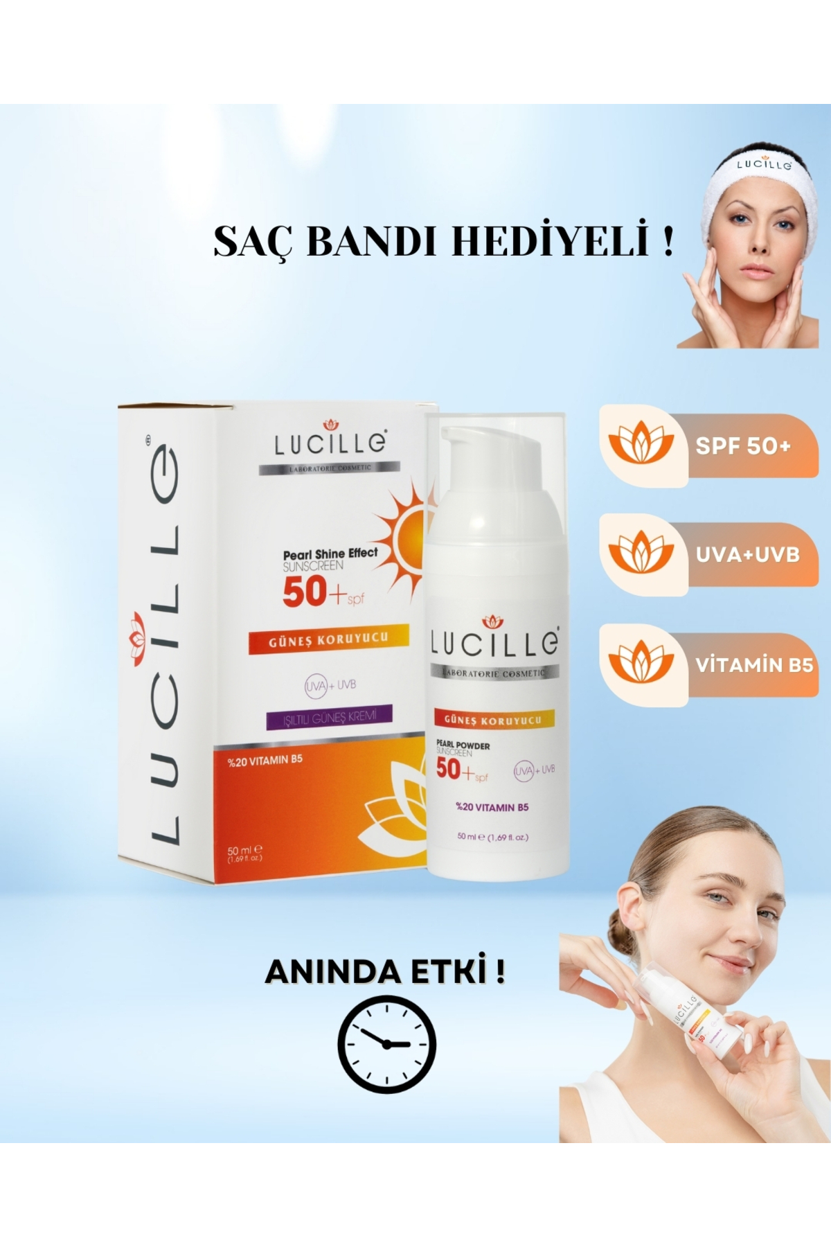 Lucille Beauty Lucille Güneş Koruyucu Krem Vitamin B5 , 50 Spf - Uva Uvb 50 ml