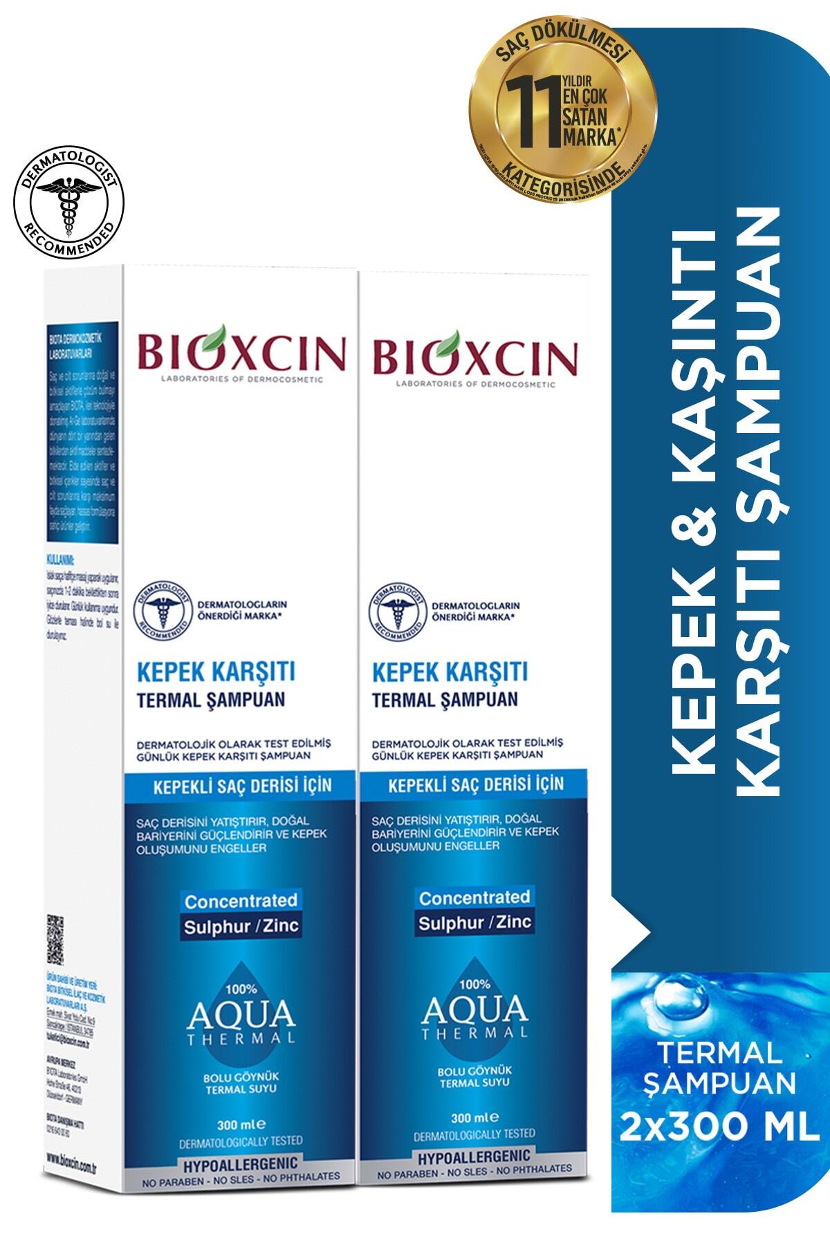 Bioxcin Aqua Thermal Kepek Karşıtı Şampuan 2x300 Ml Seti Kepek Kaşıntı Pullanma