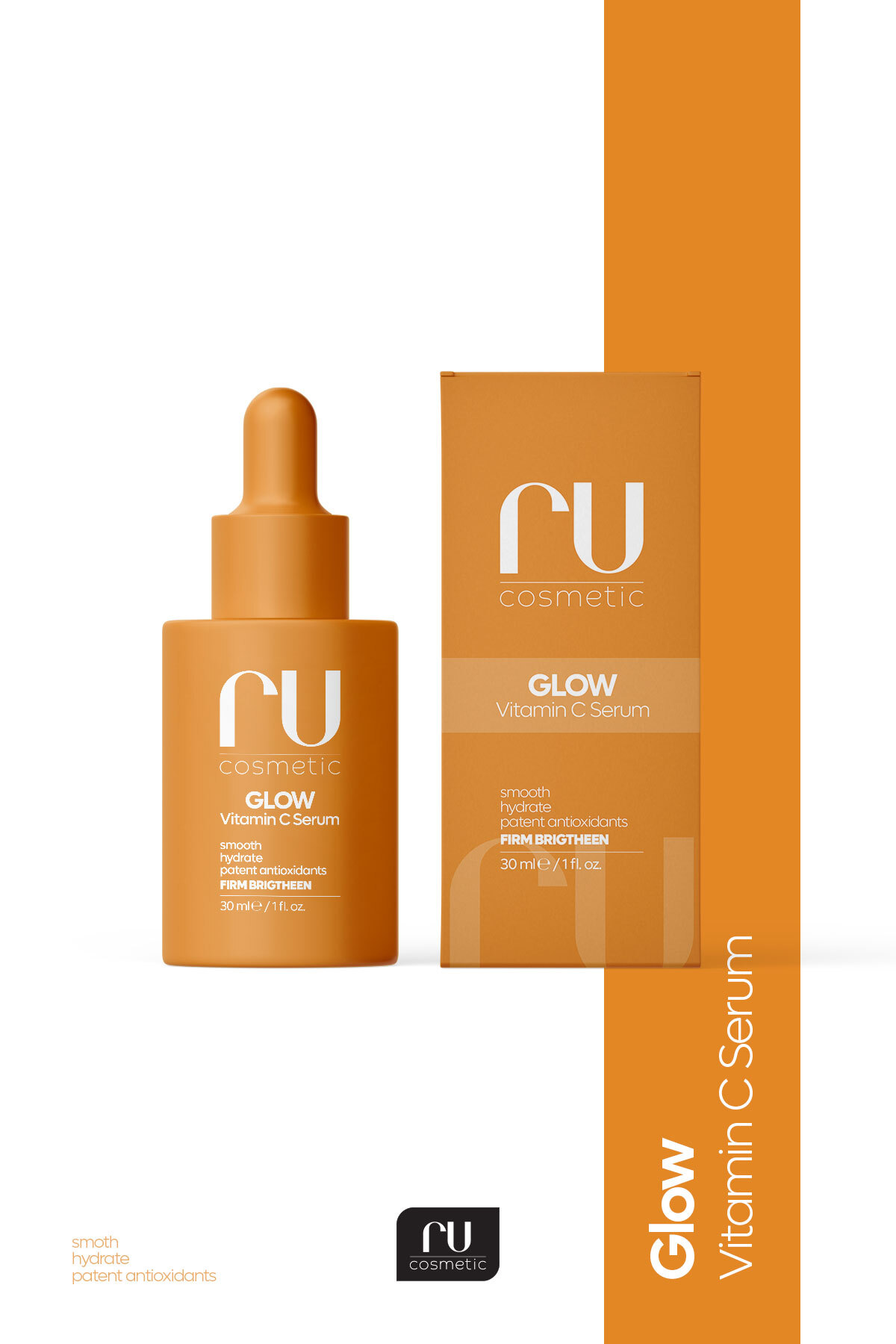ru cosmetic C Vitamini Aydınlatıcı Cilt Tonu Hyaluronik Asit Nemlendiren Cilt Serumu Cilt Bakimi 30ml