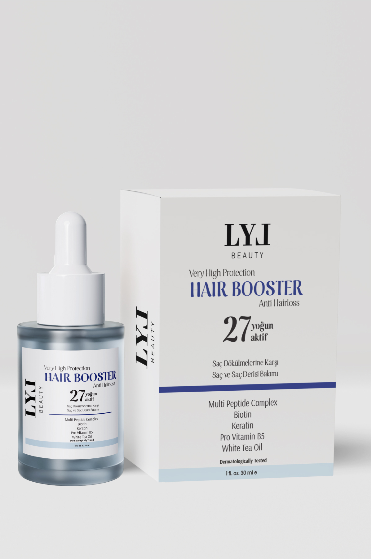 LYL BEAUTY HAIR BOOSTER 27 Aktifli Yoğun Saç Dökülme Karşıtı, Hızlı uzatan Güçlendirici Saç Serumu 30 ml