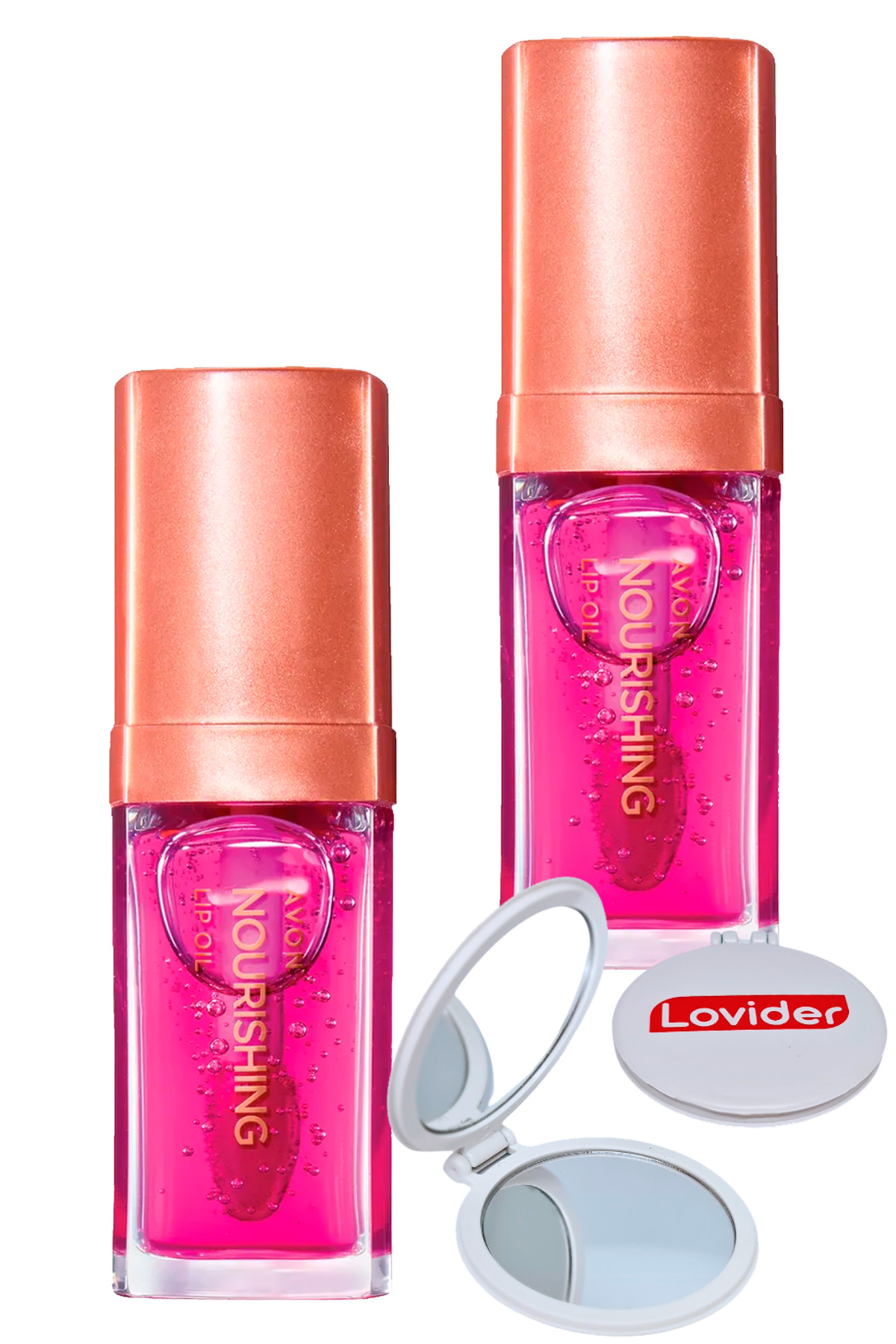 AVON True Lip Oil Nourishing Dudak Yağı Blossom 7ml 2'li + Lovider Cep Aynası