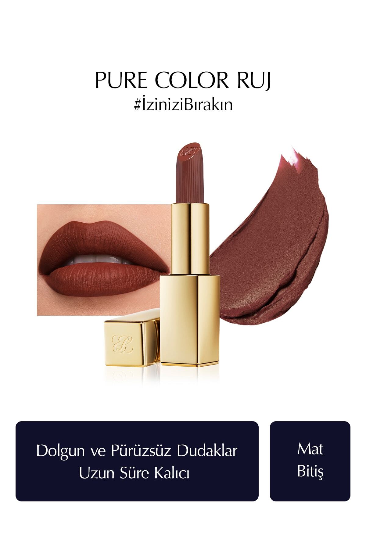 Estee Lauder Mat Bitişli Ruj - Pure Color Matte Lipstick - 3.5gr - Renk: 567 Knowing