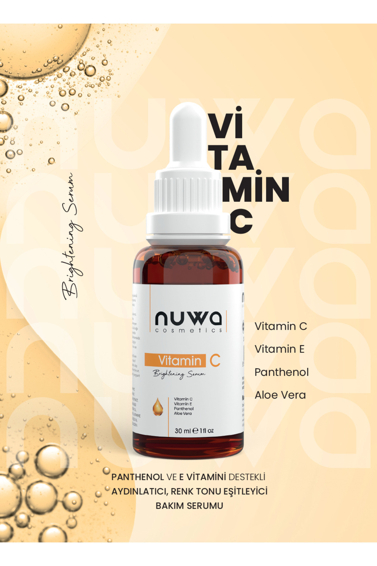 Nuwa Cosmetics Vitamin C Aydınlatıcı Ve Renk Tonu Eşitleyici Serum 30 ml