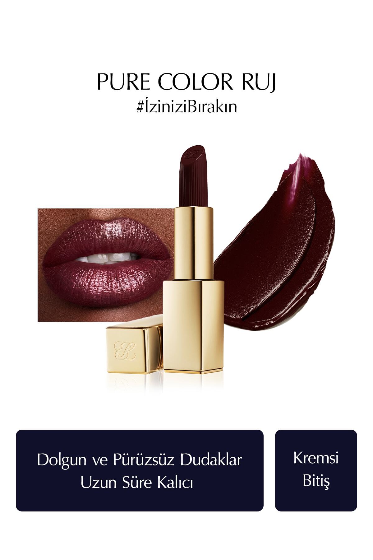 Estee Lauder Kremsi Ruj - Pure Color Creme Lipstick Kremsi, Saten Bitiş - 3.5gr - Renk: 685 Midnight Kiss