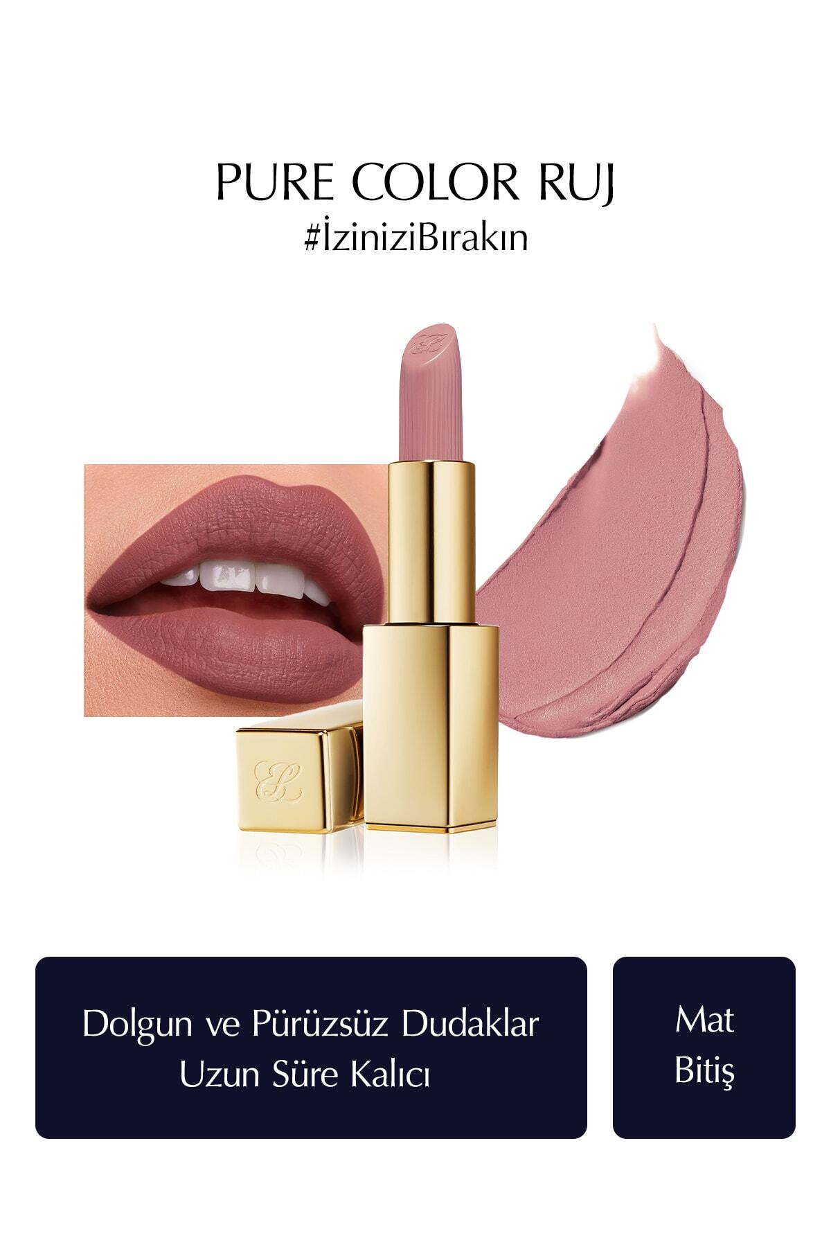 Estee Lauder Mat Bitişli Ruj - Pure Color Matte Lipstick - 3.5gr - Renk: 868 Influential