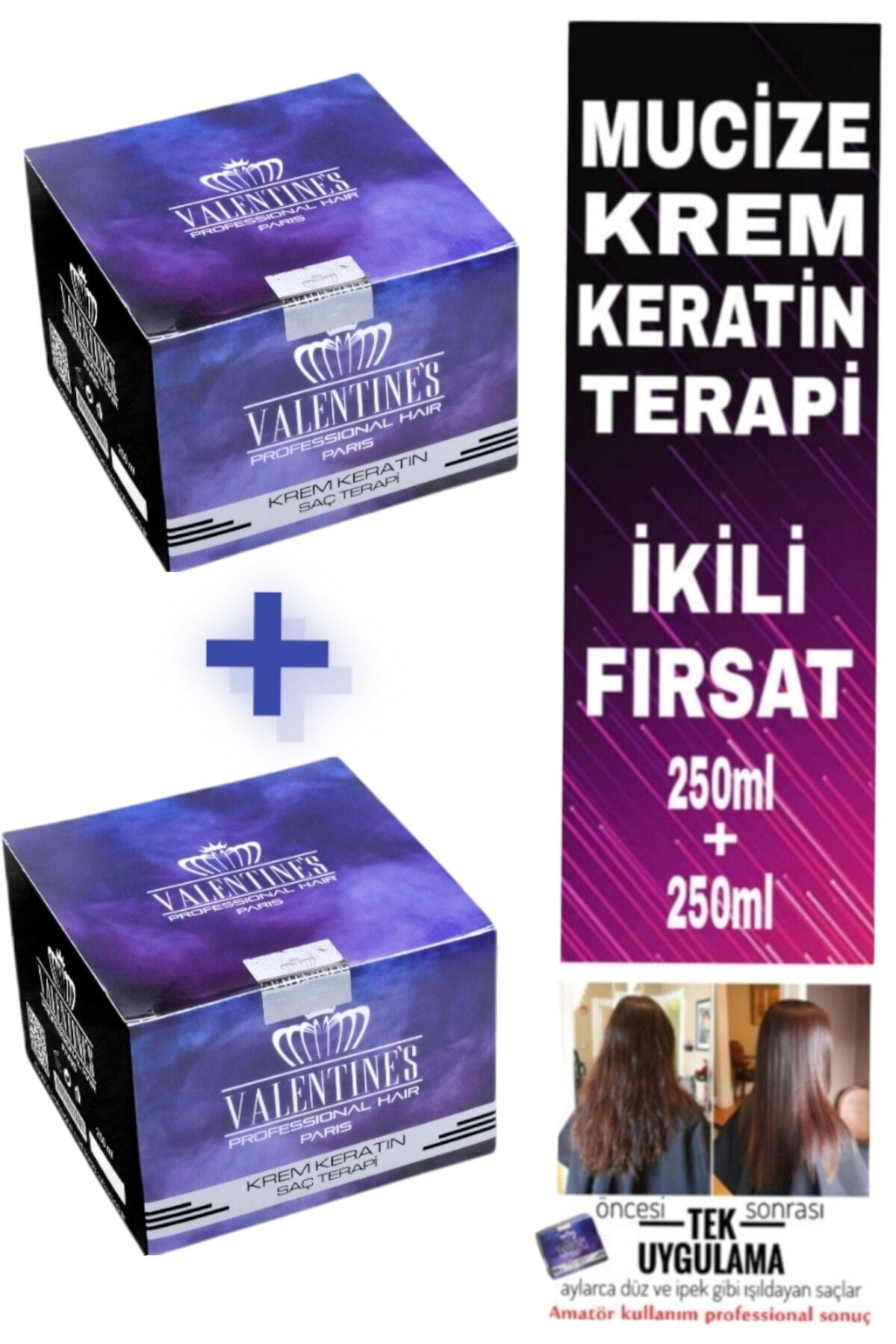 VALENTINES PROFESSIONAL Krem Keratin Terapi Mucize Bakım Aylarca Kalıcı Bakımlı Ve Düz Saçlar Brezilya Fönü 2 Li Fırsat