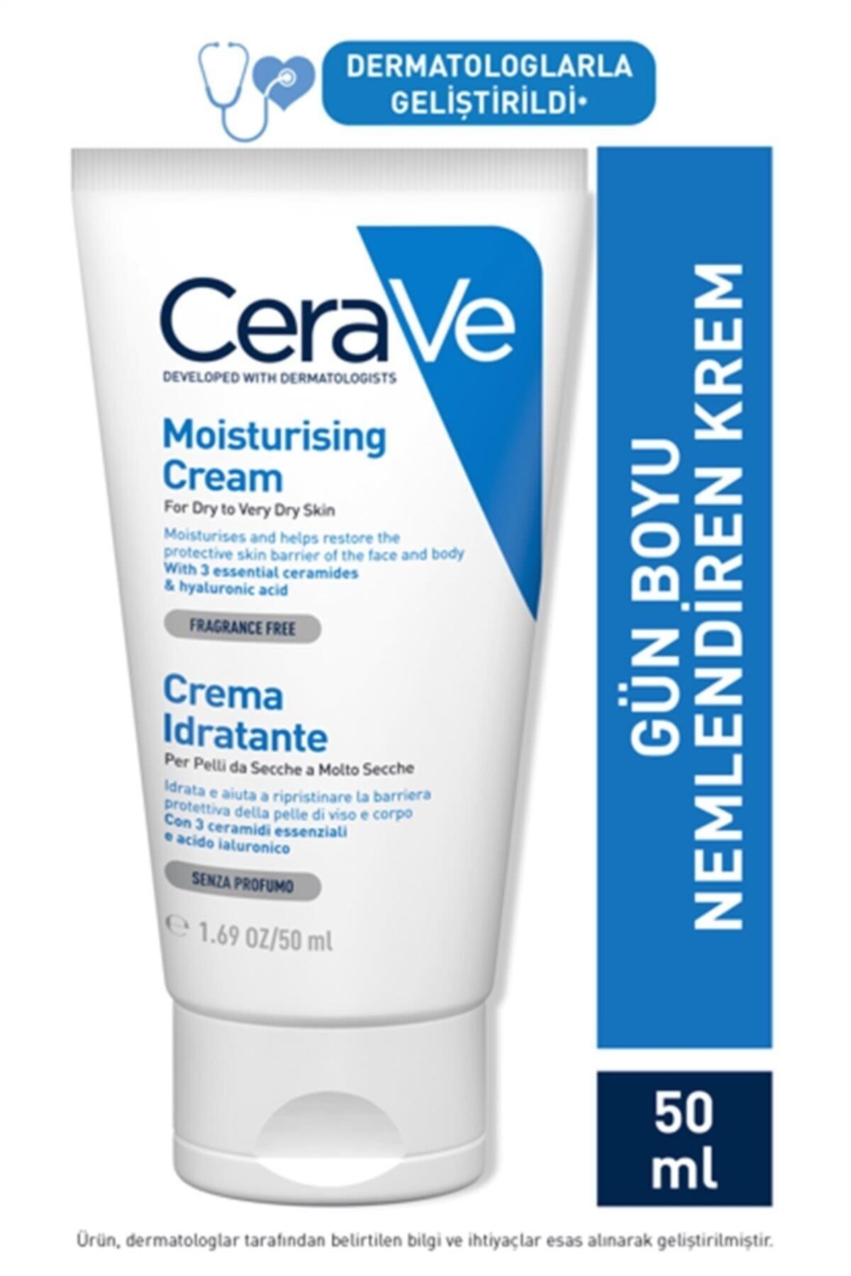 CeraVe Mouisturising Cream Kuru ve Çok Kuru Ciltler İçin Anında Emilen Nemlendirici Bakım Kremi 50ml