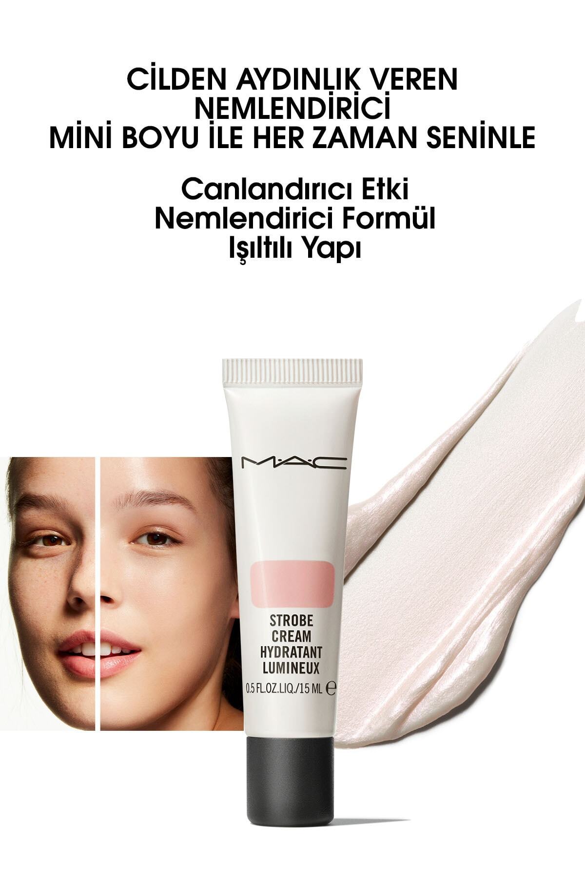 M.A.C Strobe Cream Pinklight Aydınlatıcı Krem Highlighter & Makyaj Bazı Seyahat Boy 15 ml