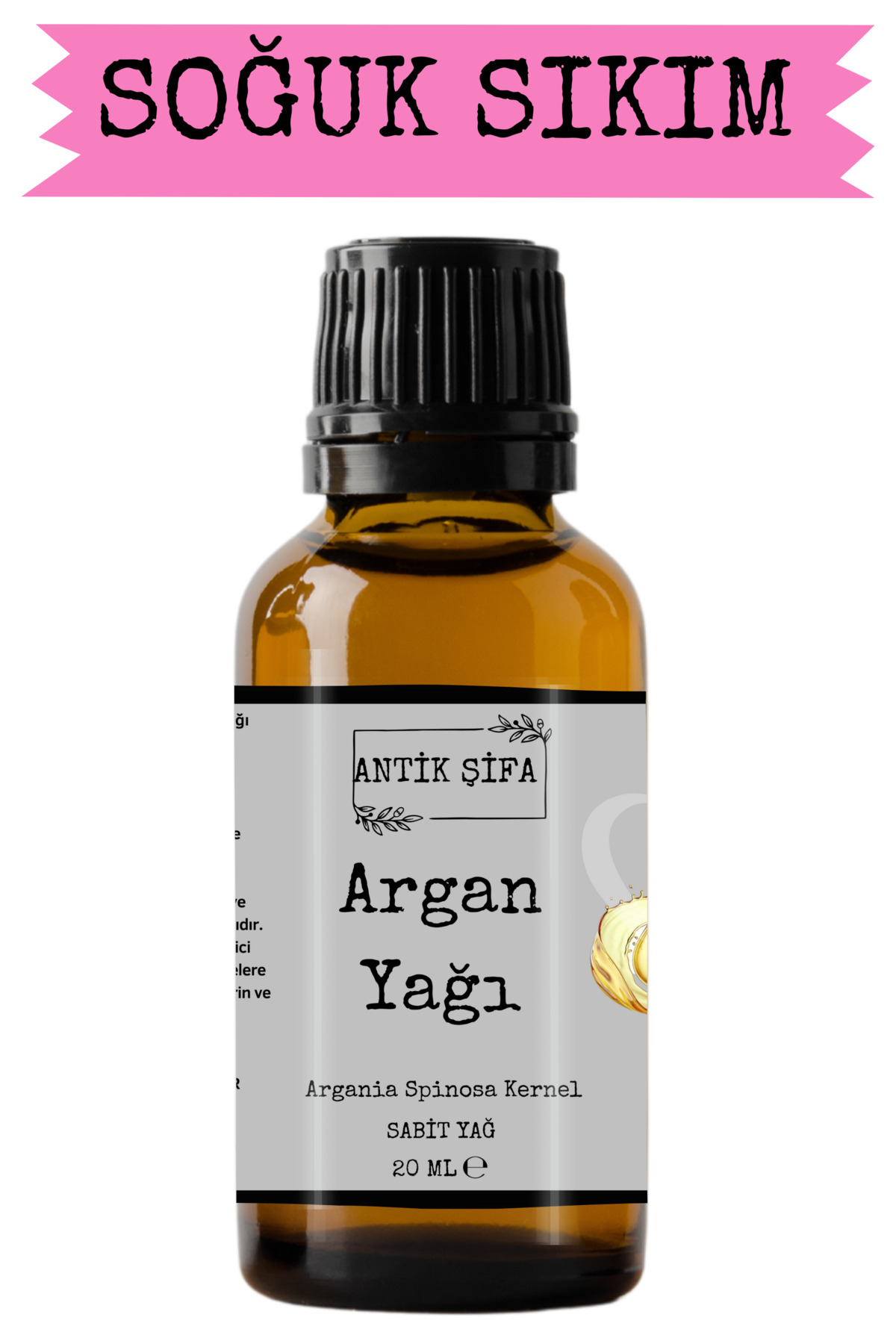 Antik Şifa Soğuk Sıkım Argan Yağı %100 Seyreltilmemiş, Doğal - 20 ml (ARGAN OİL)