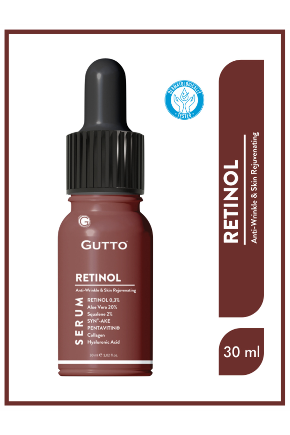 Gutto Kırışıklık Karşıtı Ve Cilt Yenileyici Retinol 0,3% Cilt Serumu 30ml