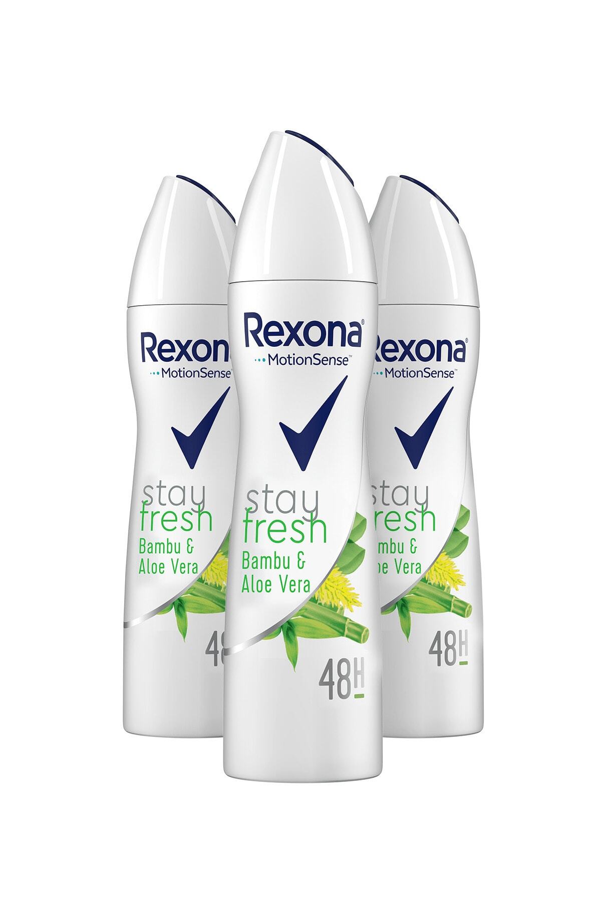 Rexona Stay Fresh Aloe Vera & Bamboo Kadın Sprey Deodorant 150 ml X 3