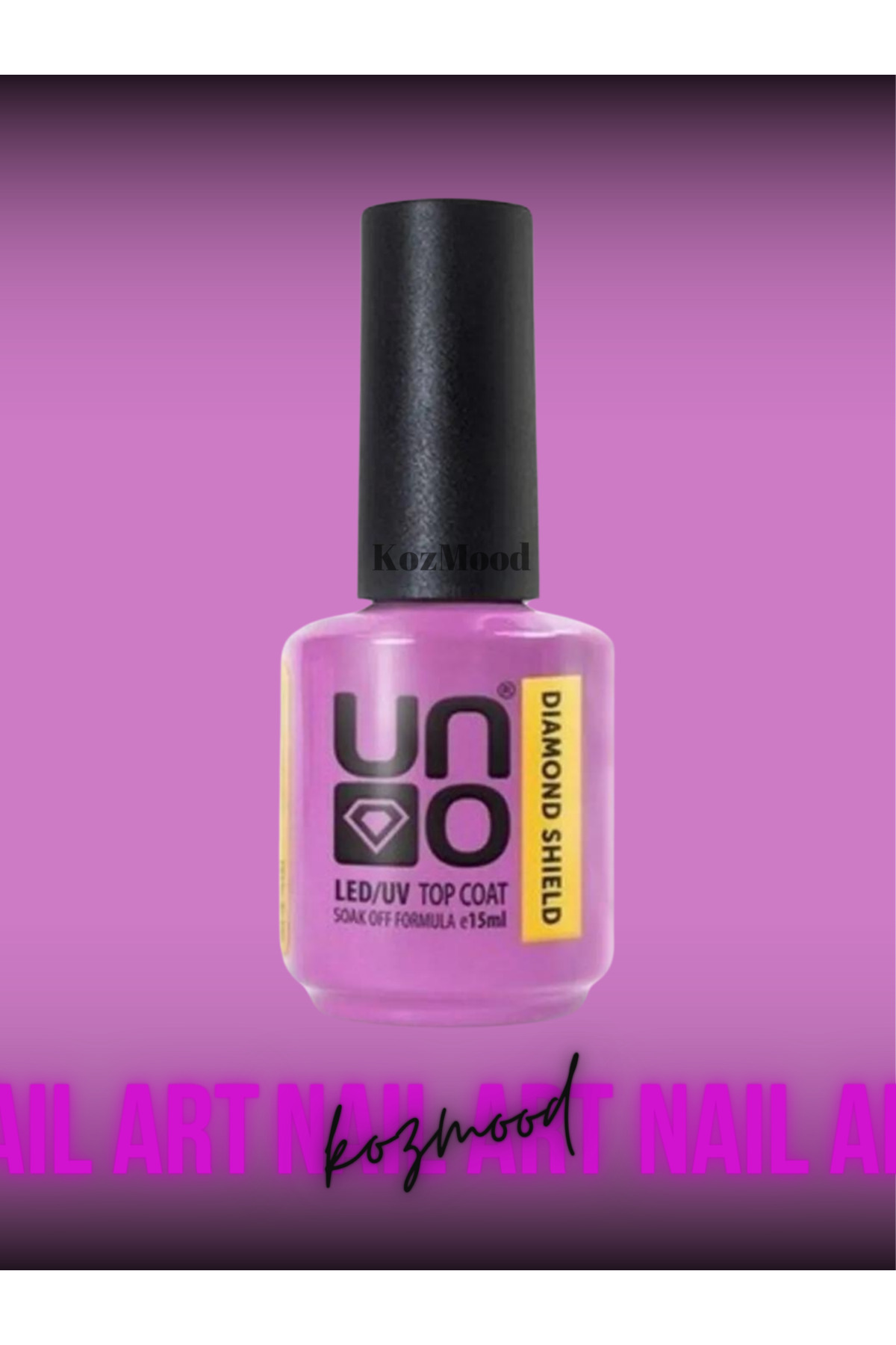 KozMood Uno Kalıcı Oje Seti Diamond Parlak Top Coat 15 Ml