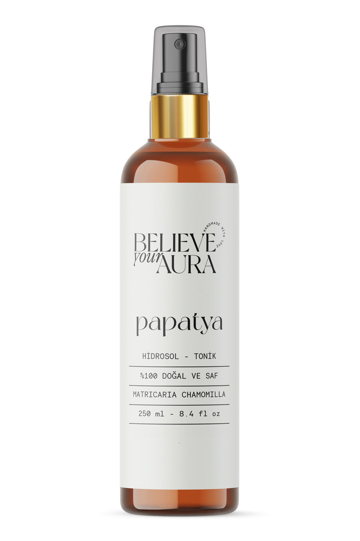 Believe Your Aura Papatya Suyu - %100 Saf Ve Doğal Yatıştırıcı Canlandırıcı Cilt Ve Saç Bakım Hidrosol Tonik - 250 ml