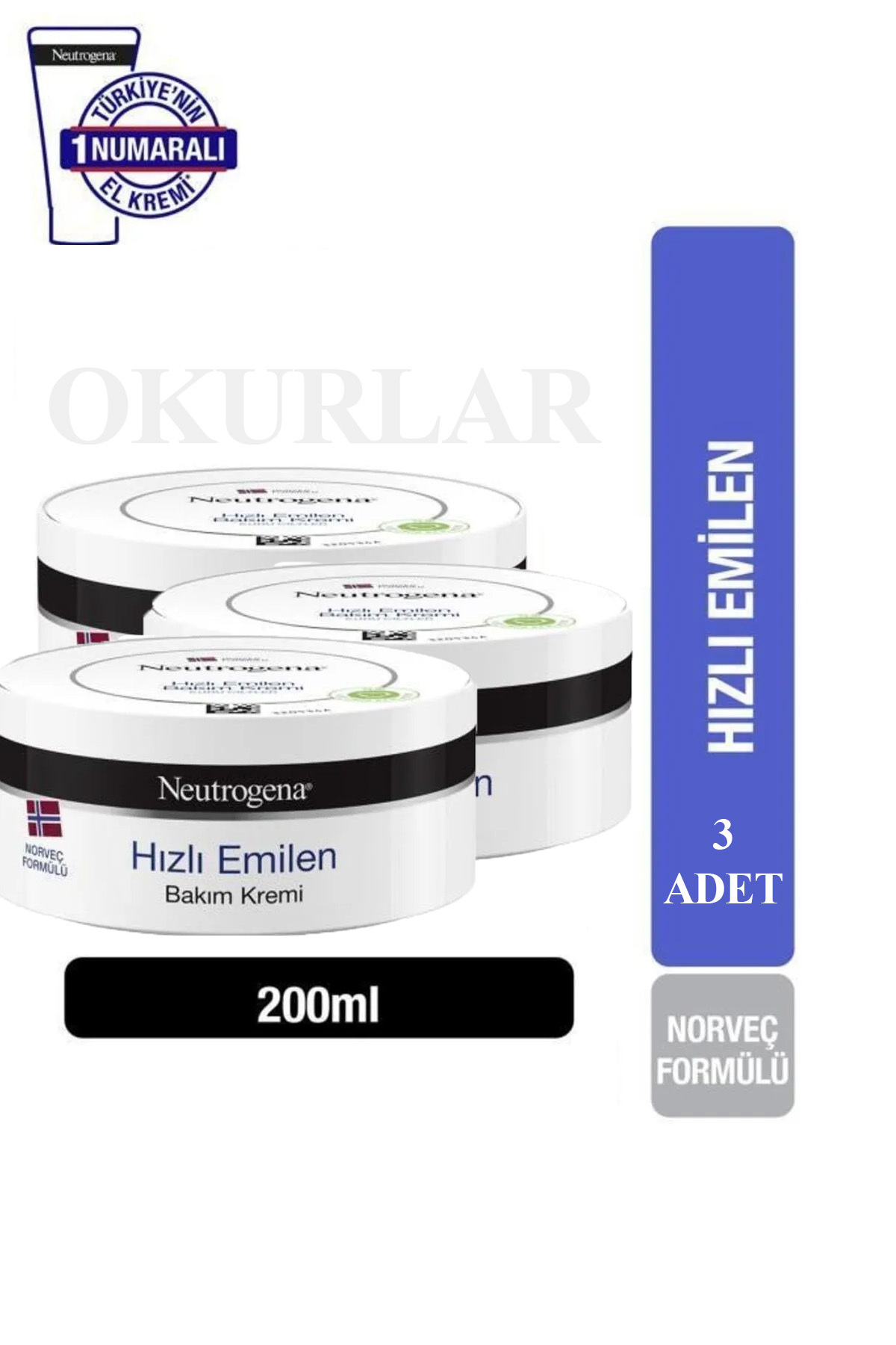 Neutrogena Hızlı Emilen Bakım Kremi 200 Ml 3 ADET