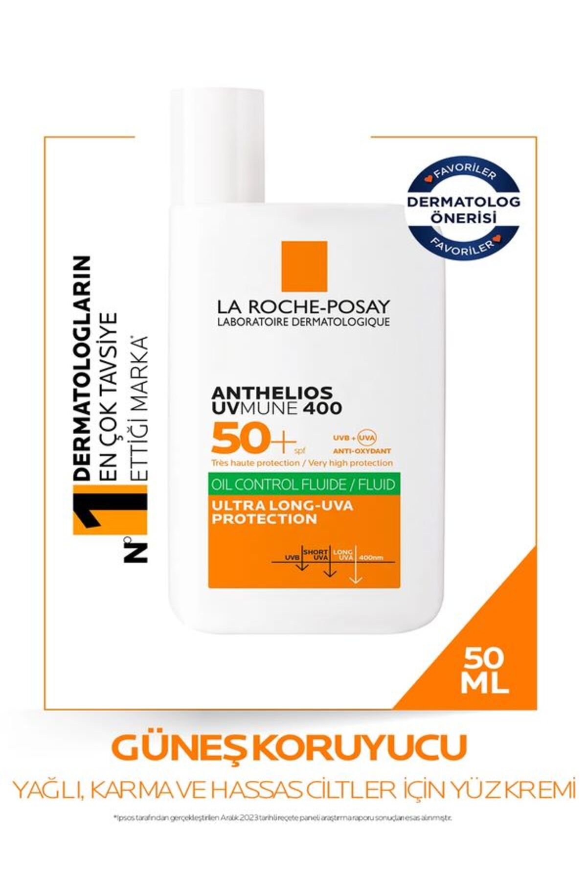 La Roche PosayAnthelios Uvmune 400 Oil Control Fluid Güneş Kremi Spf 50+ 50ml