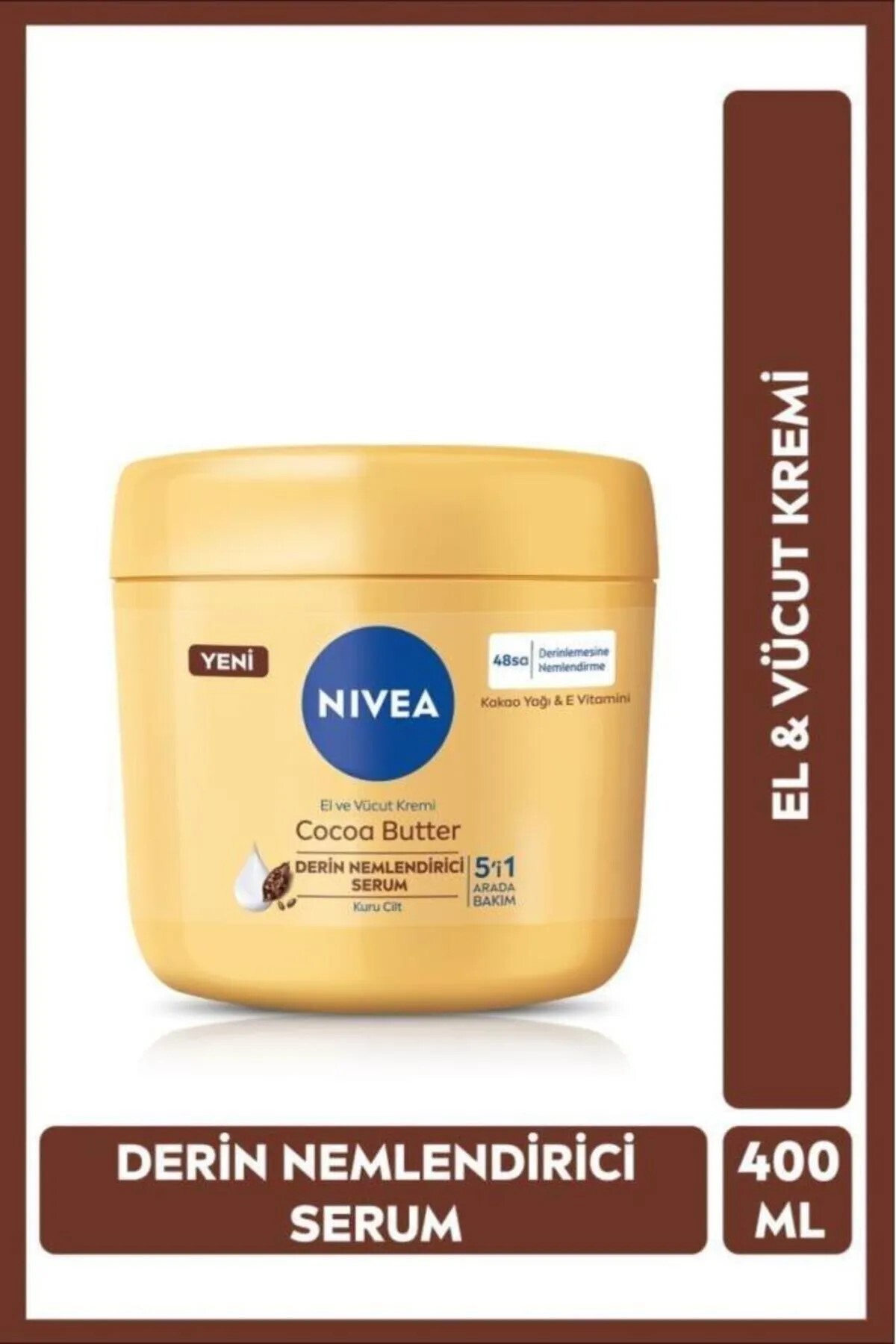 NIVEA El ve Vücut Kremi Cocoa Butter 400 ml Nemlendirici Serum Kuru Cilt