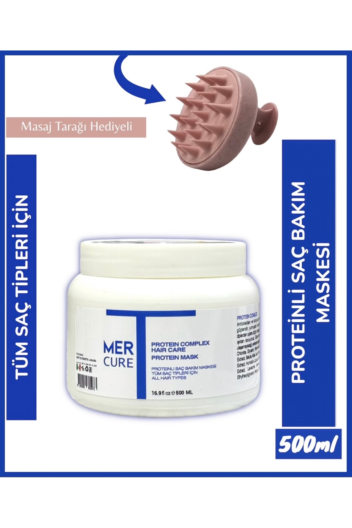 Mercure Profesyonel Proteinli Saç Bakım Maskesi 500 ml Keratin Özlü Saç Maskesi