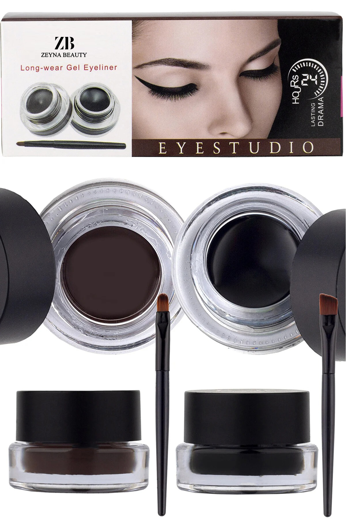 ZEYNABEAUTY Jel Eyeliner İkili Kahve&Siyah Renk