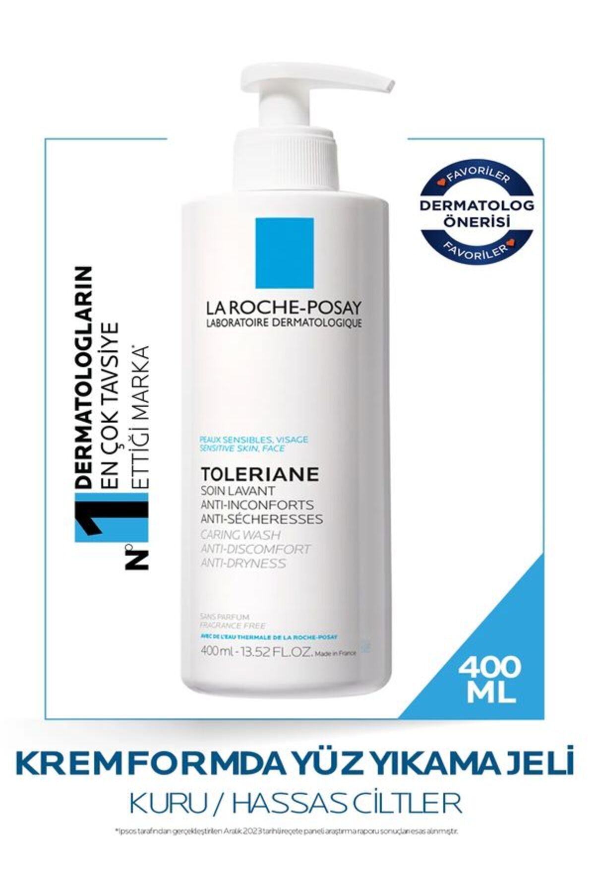 La Roche Posay Hassas Ciltler Için Tolerıane Carıng Wash Cilt Temizliği Için Nemlendirici Temizleyici Jel-400ml
