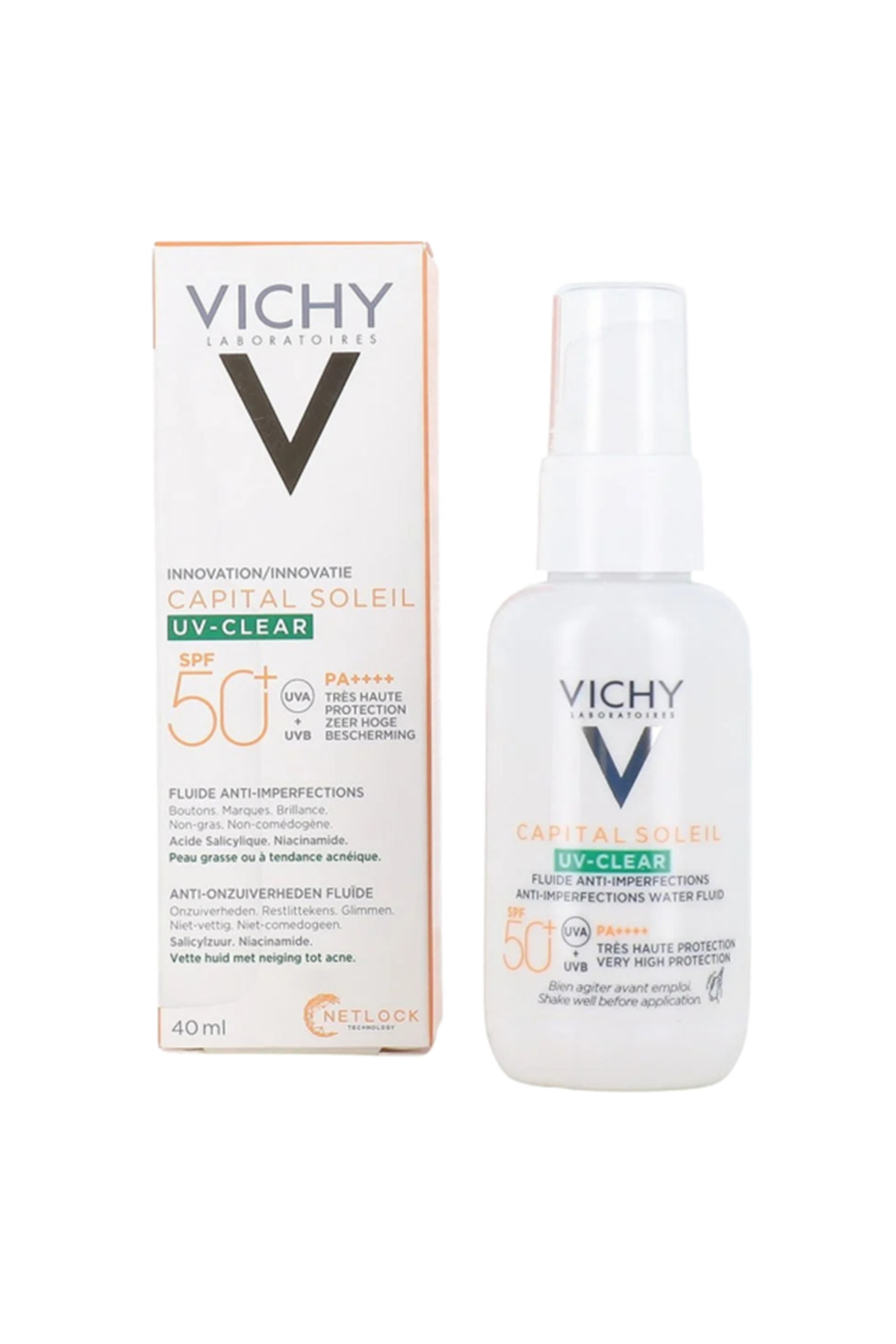 Vichy CAPITAL SOLEIL UV-CLEAR - Yağlanma Ve Cilt Kusurlarına Karşı Güneş Kremi SPF 50+ 40ML