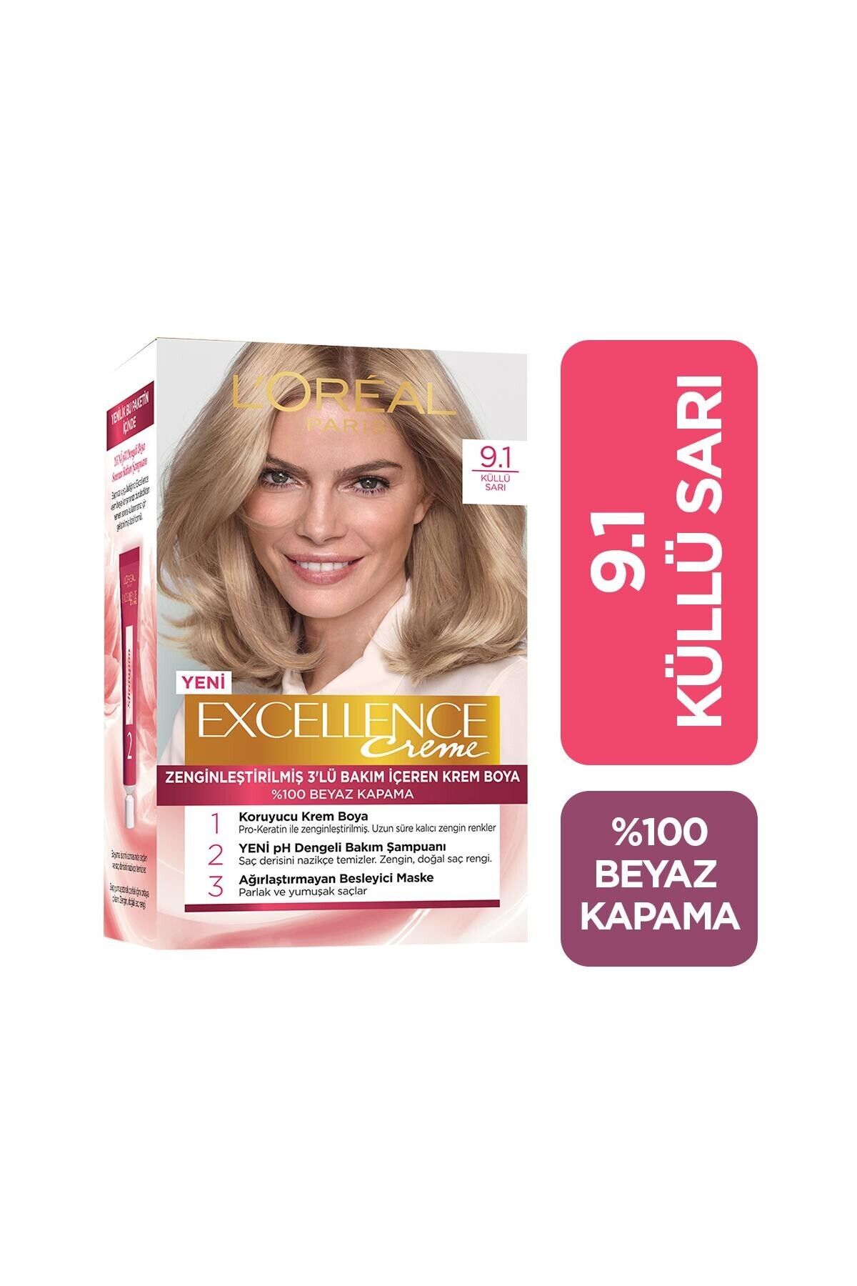 L'Oreal Paris Excellence Imedia Excel 9.1 Saç Boyama Seti Sarı Küllü