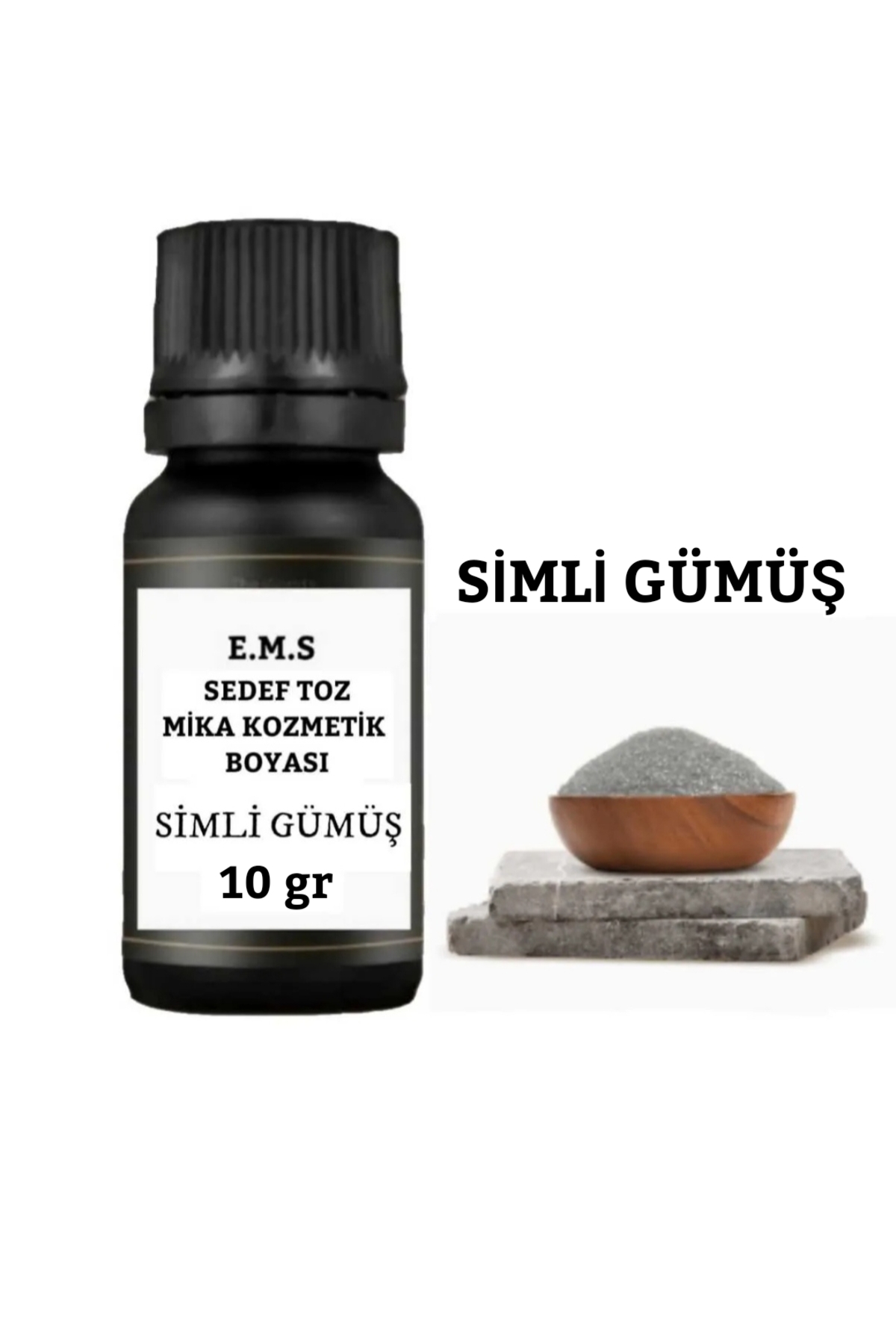 E.M.S AVM Sedef Toz Mika Kozmetik Boyası 10 gr Simli Gümüş-oje/ruj/peeling/maskara/göz Farı/tırnak Boyası.