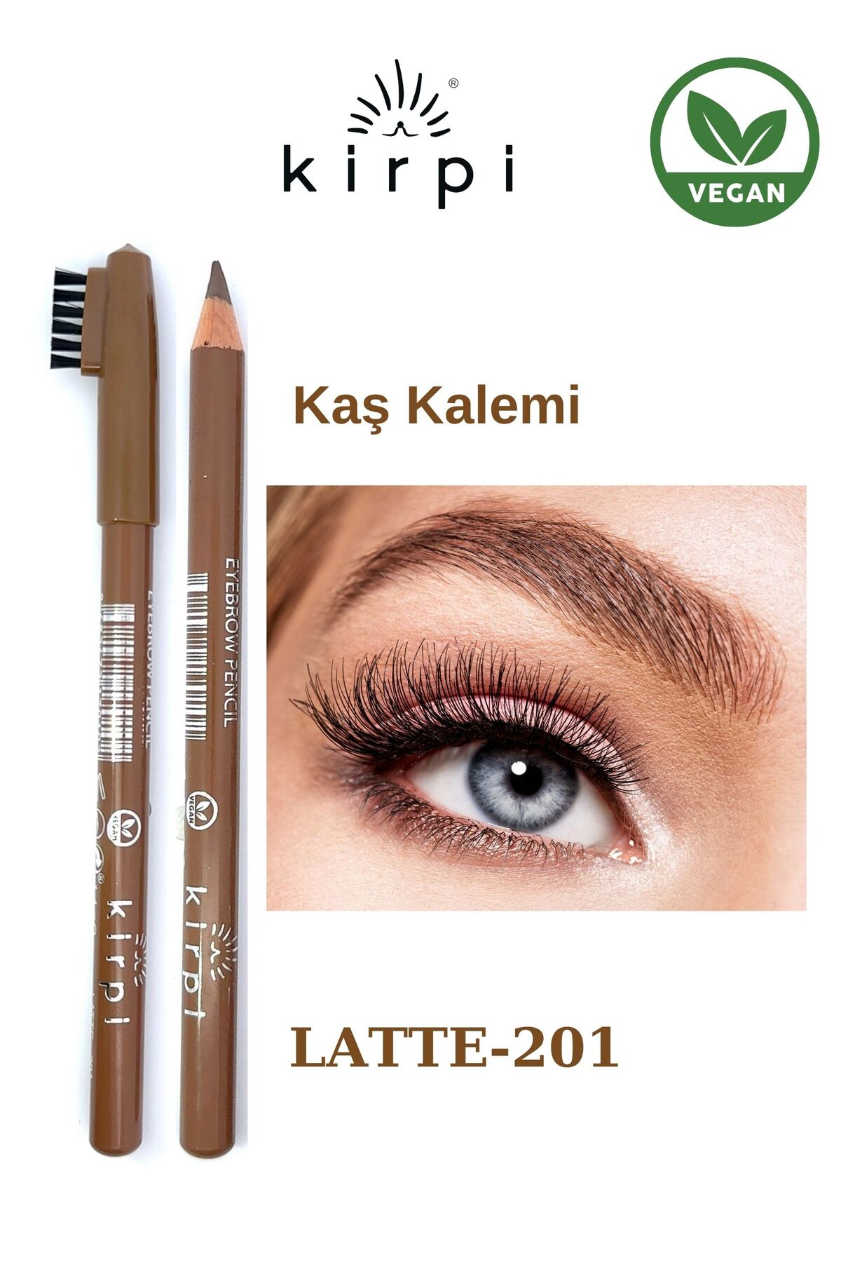 Kirpi Cosmetics Vegan Kaş Kalemi Latte 201