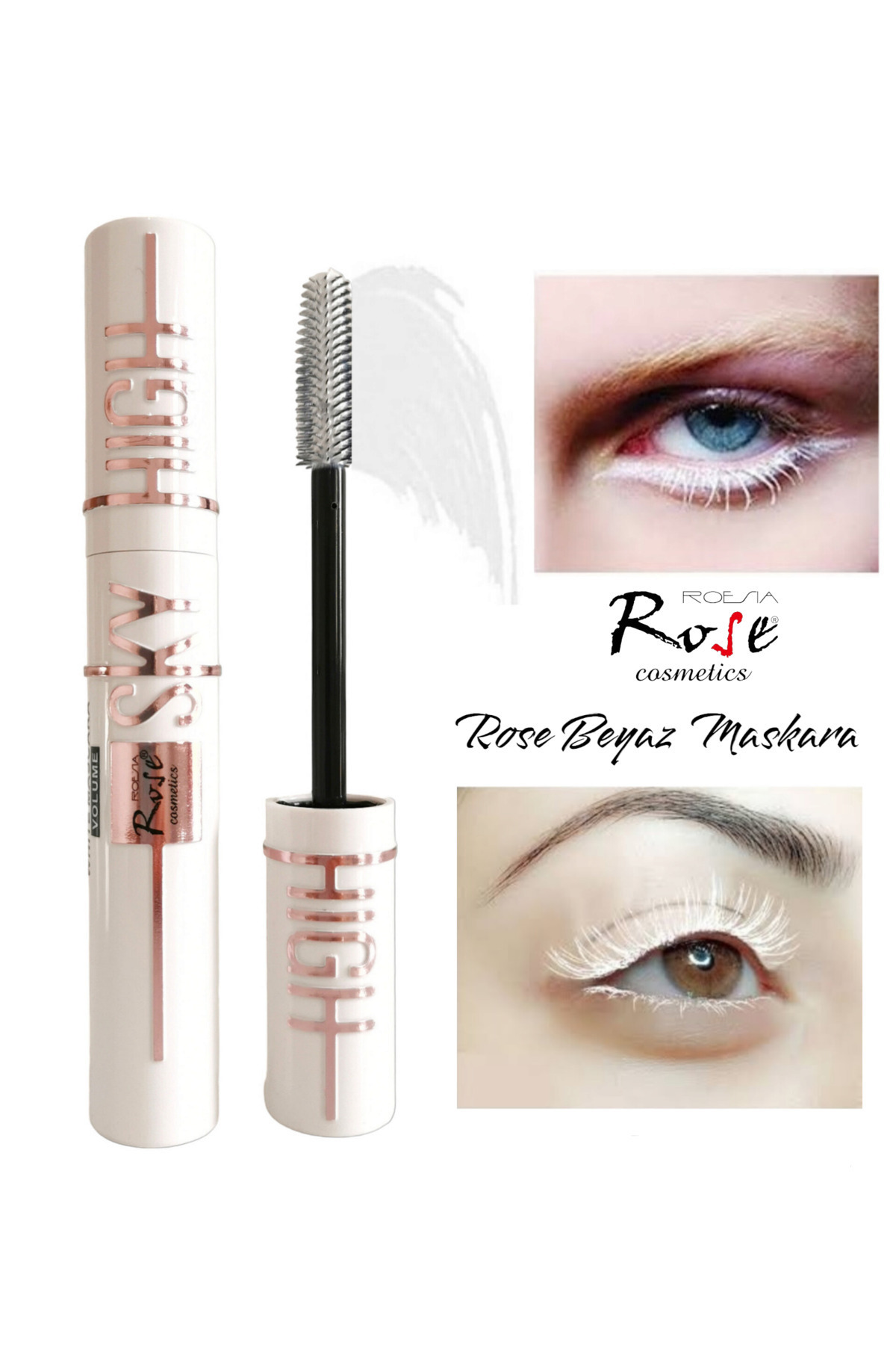AİLY COSMETİCS Rose Sky Hıgh Beyaz Maskara - Rose Sky High White Mascara