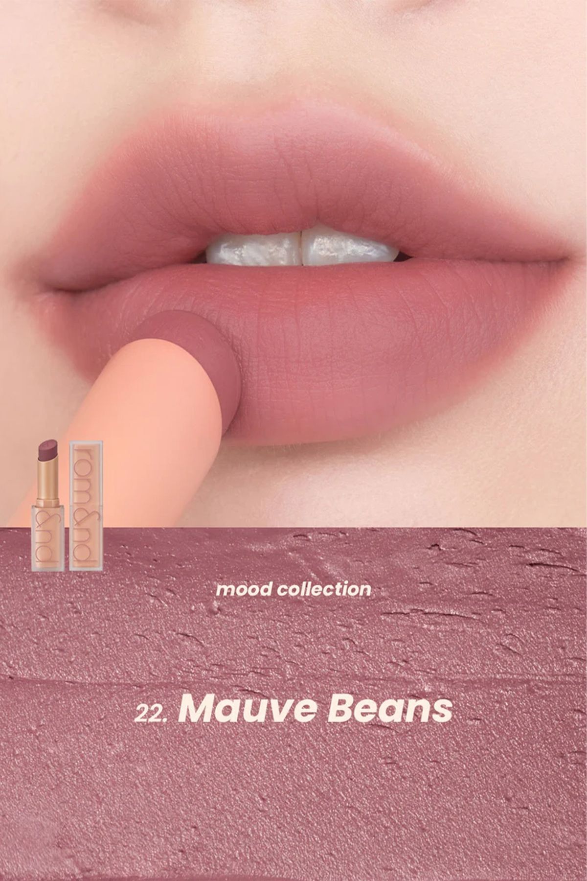 Romand Zero Matte Lipstick Muteral Nude /Mat, Kadife Ruj Muteral Nude Serisi - 22 Mauve Beans