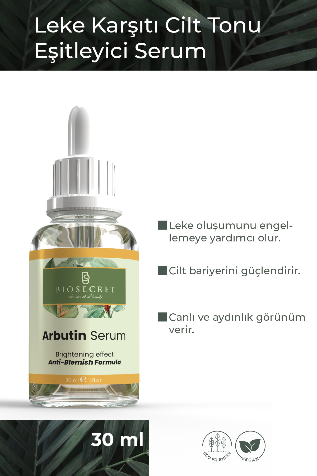 Biosecret Arbutin Serum Leke Gidermeye Yardımcı, Cilt Tonu Eşitleyici 30 ml Bıo23