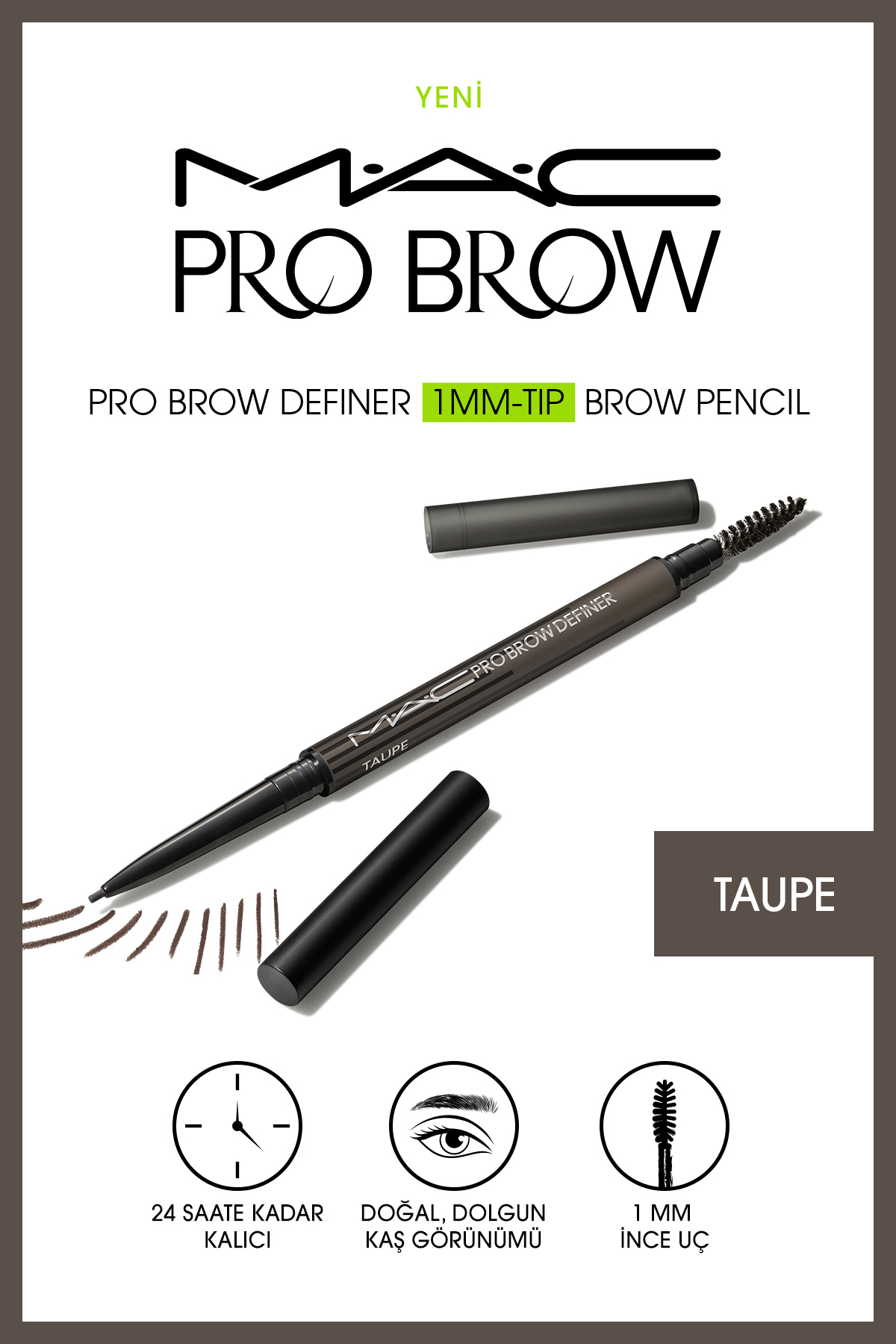 M.A.C M·a·c Pro Brow Definer 1mm Uçlu Kaş Kalemi - Taupe 0.3 G