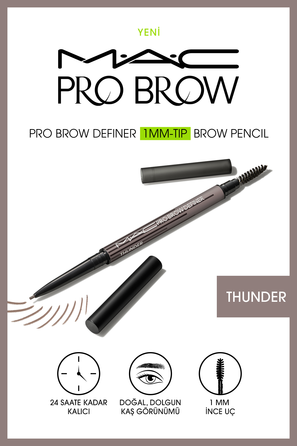 M.A.C M·a·c Pro Brow Definer 1mm Uçlu Kaş Kalemi - Thunder 0.3 G